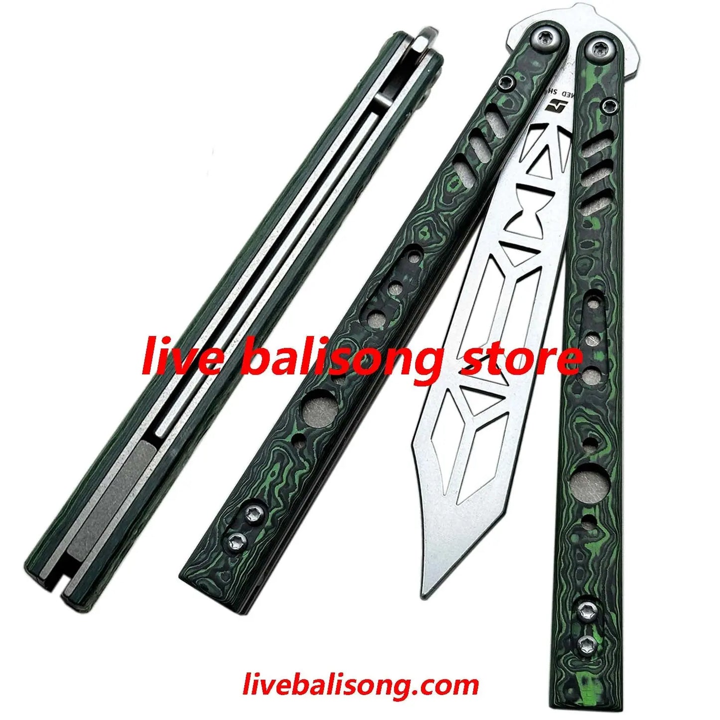 ARMED SHARK Replicant (REP) Balisong Trainer Clone Titanium+G10 Handle livebalisong