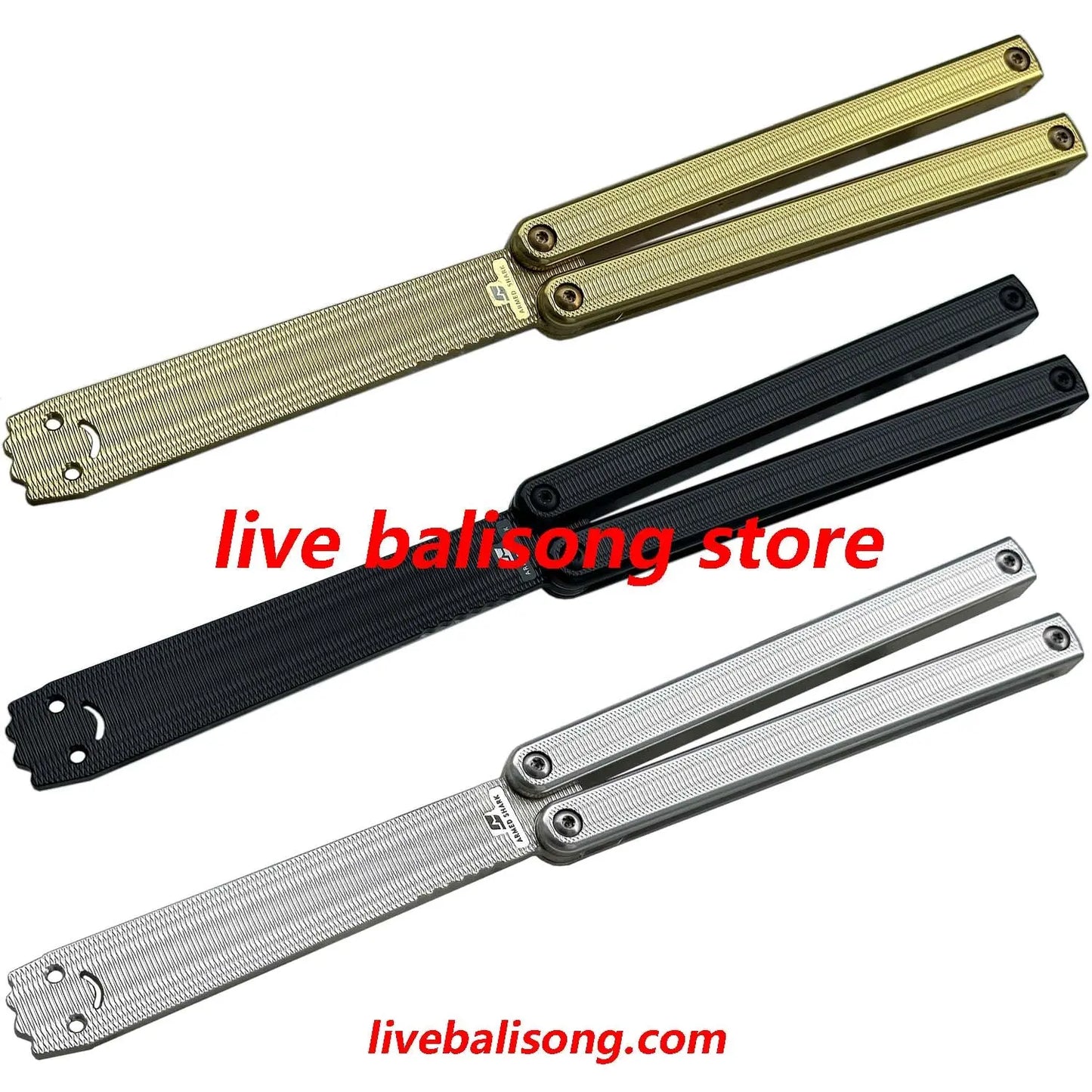 ARMED SHARK Squiddy-AL Balisong Trainer Clone 7075 Aluminum Handle livebalisong