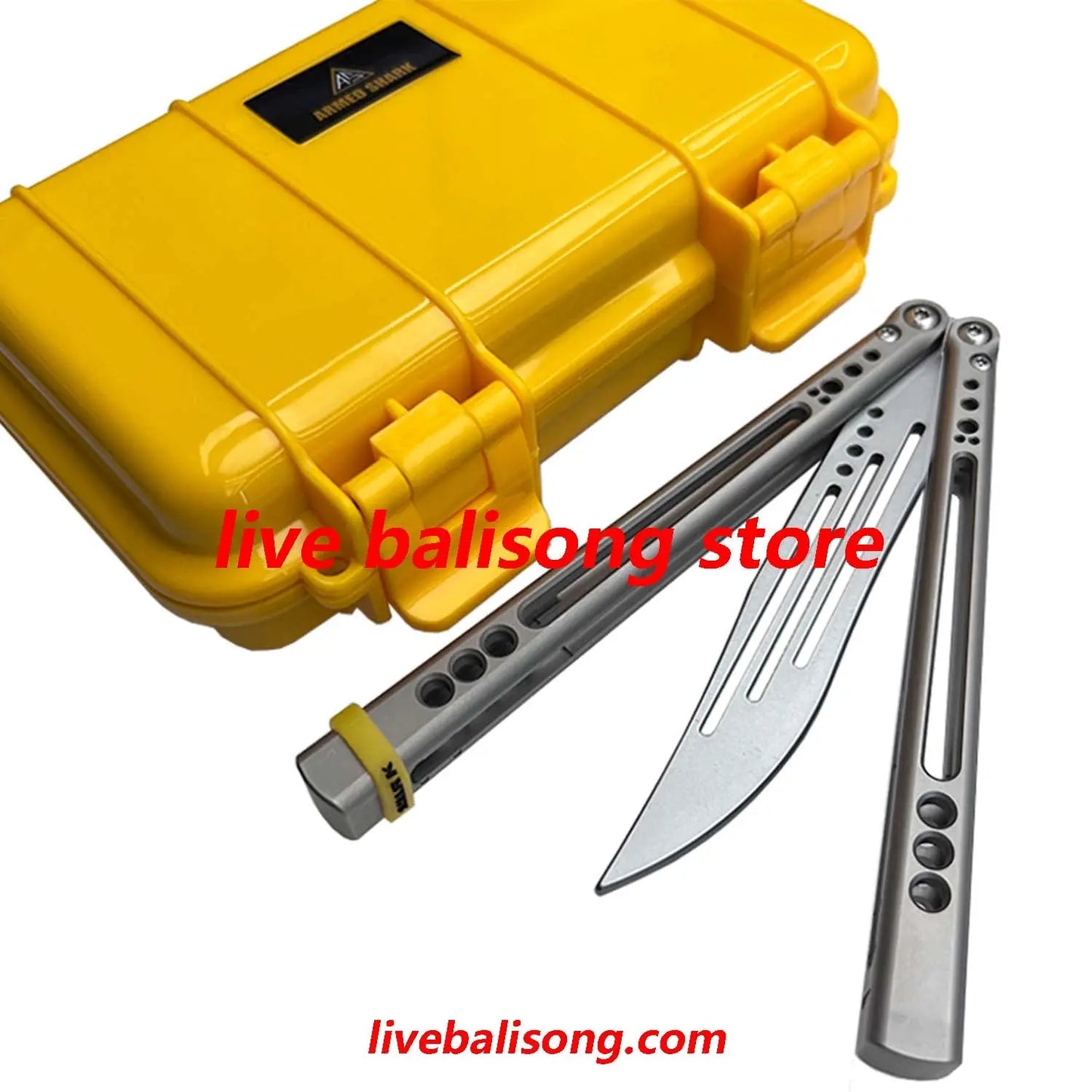 ARMED SHARK Svix Gale V4 Balisong Trainer Clone Titanium Handle livebalisong