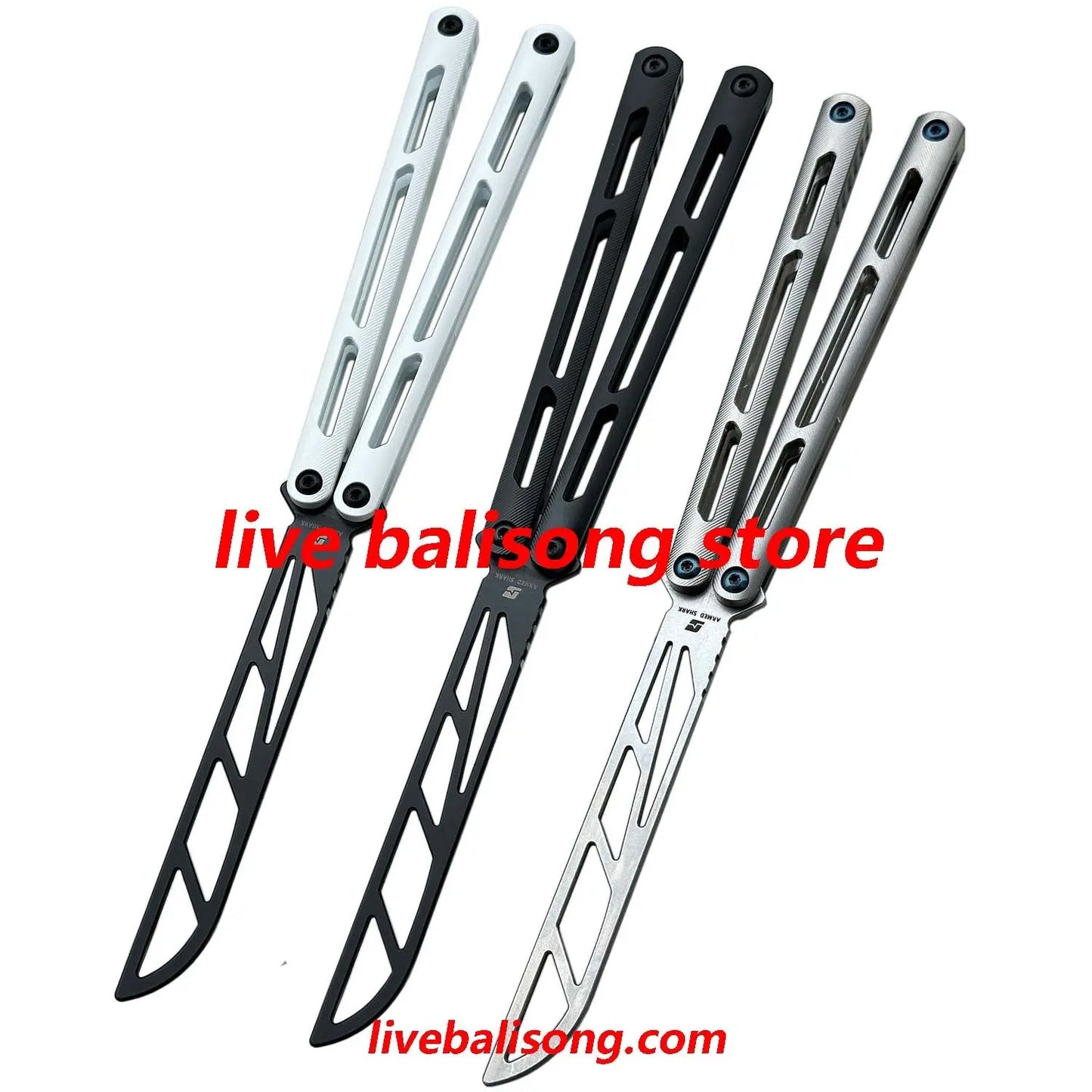 ARMED SHARK Tsunami Balisong Trainer Clone Titanium Chanwich Handle livebalisong