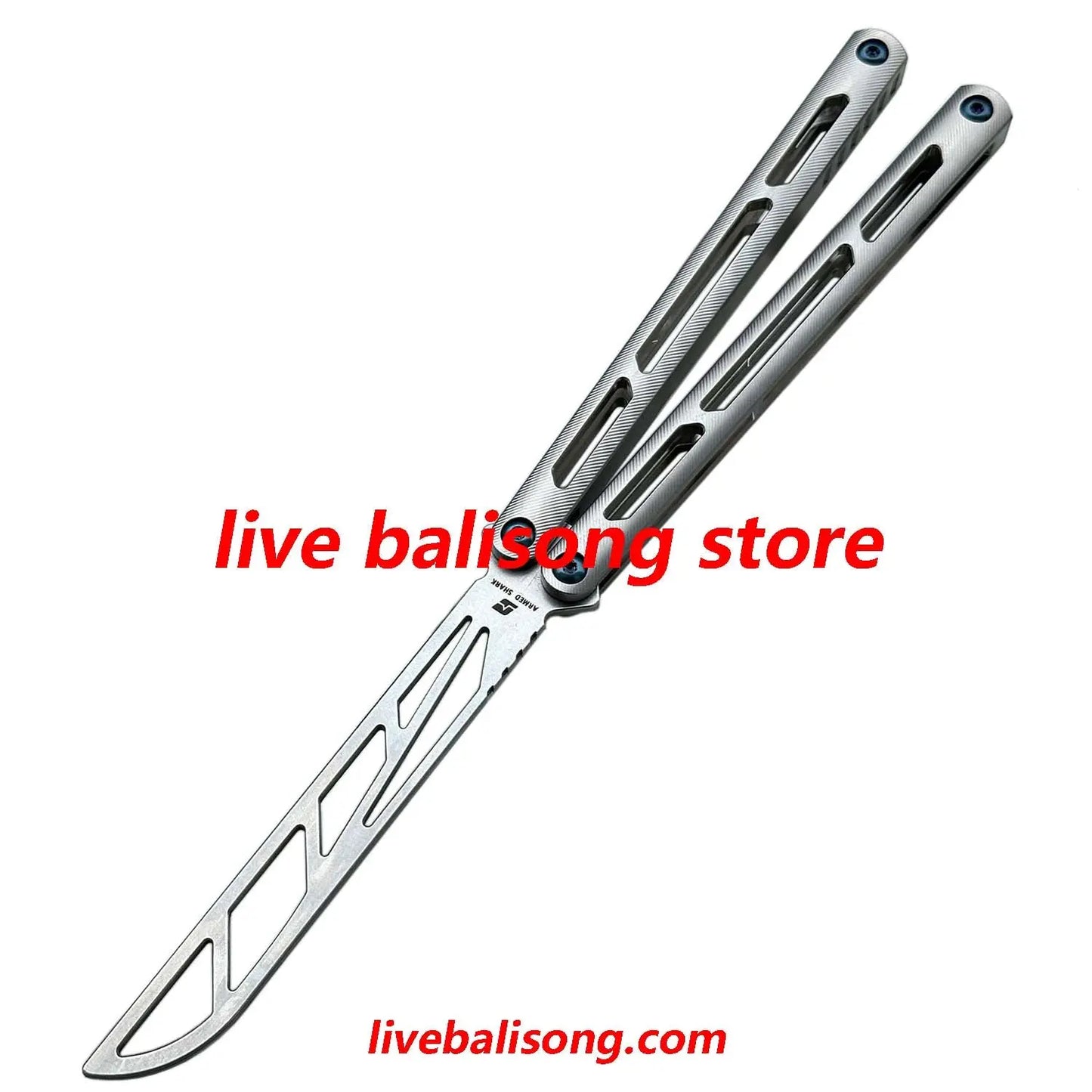 ARMED SHARK Tsunami Balisong Trainer Clone Titanium Chanwich Handle livebalisong