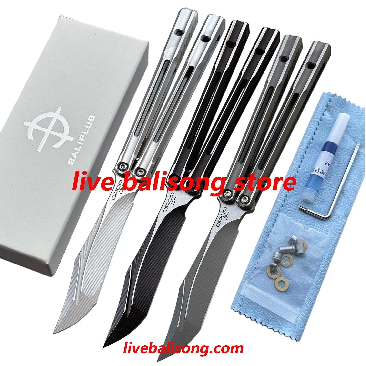 Baliplus Orca V2 Balisong Clone Titanium Handle Bushings System livebalisong