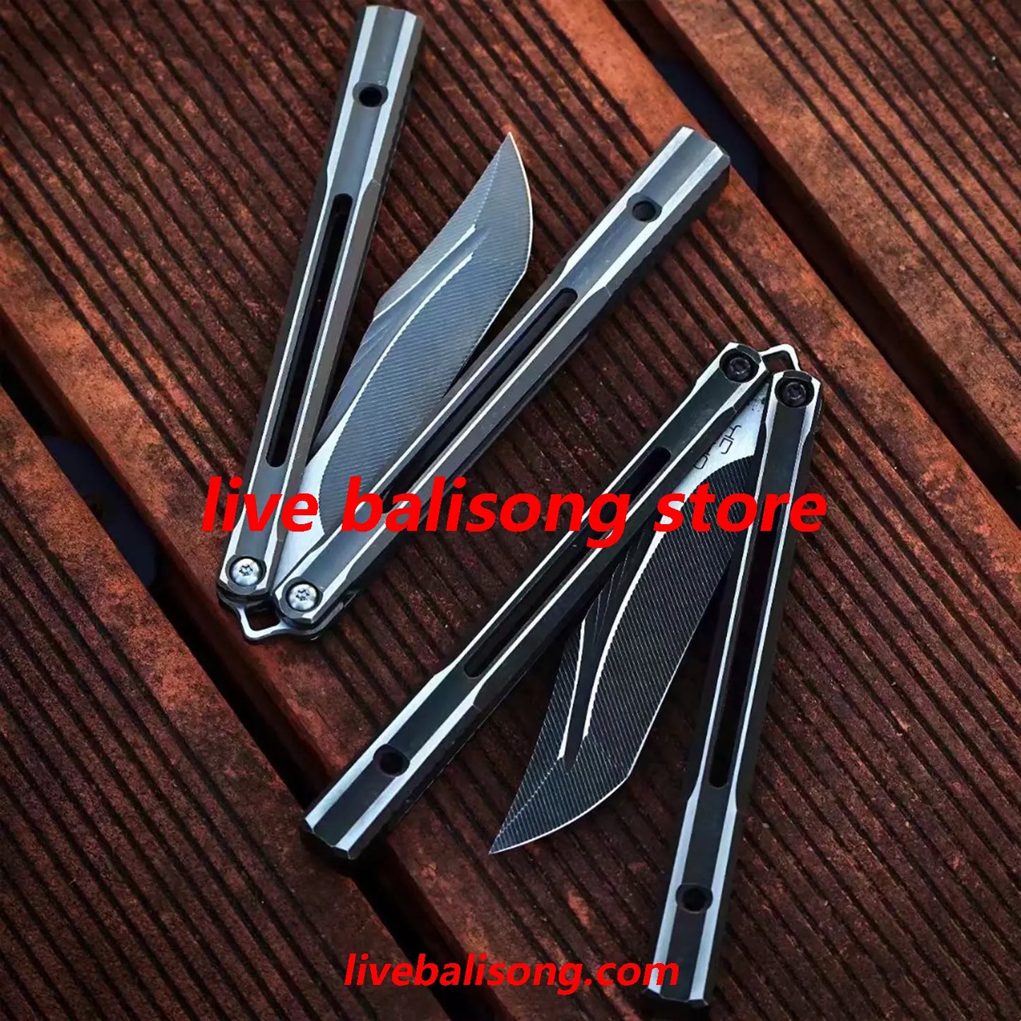 Baliplus Orca V2 Balisong Clone Titanium Handle Bushings System livebalisong