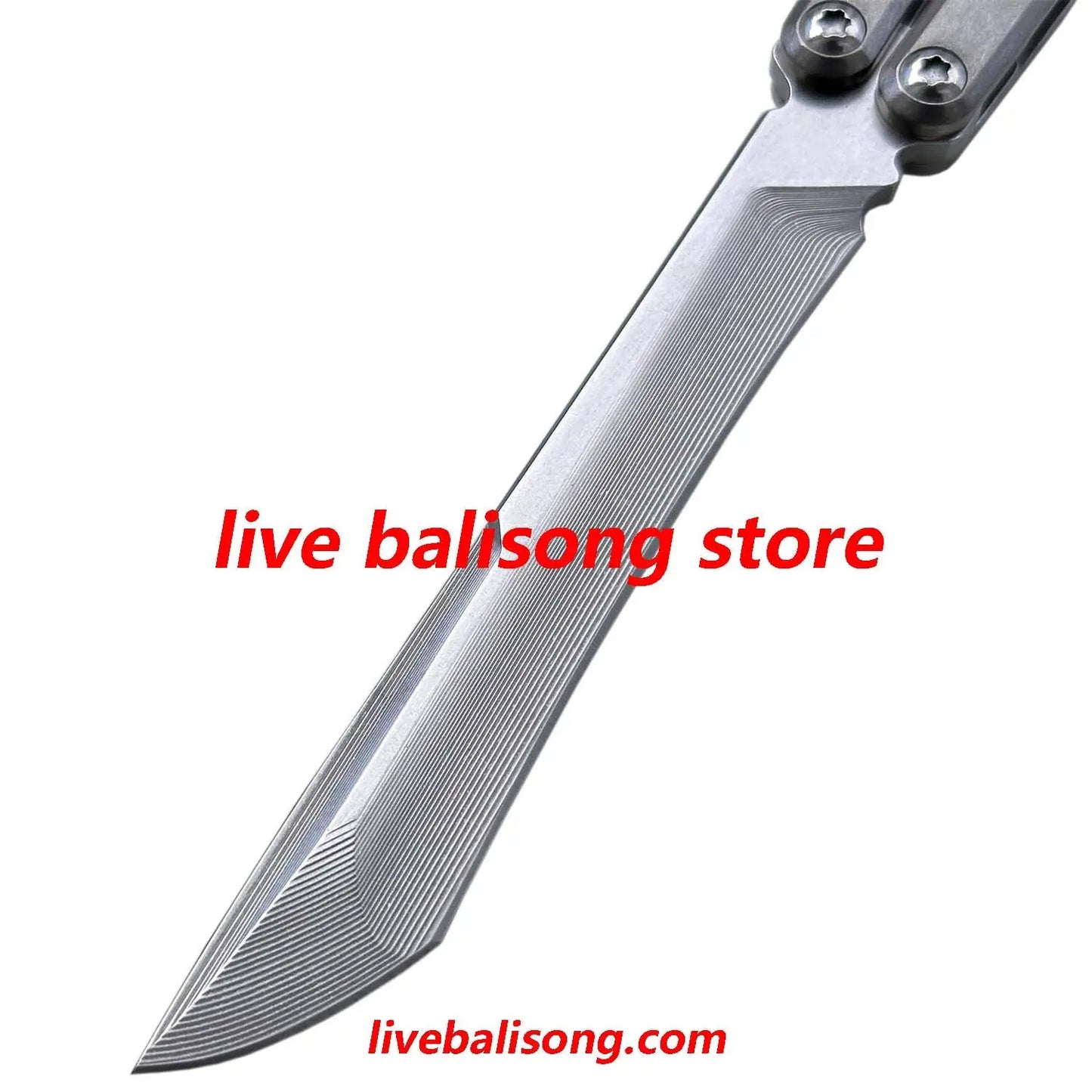 Di Gaboon Balisong Clone Titanium Sandwich Handle Texture Live Blade livebalisong