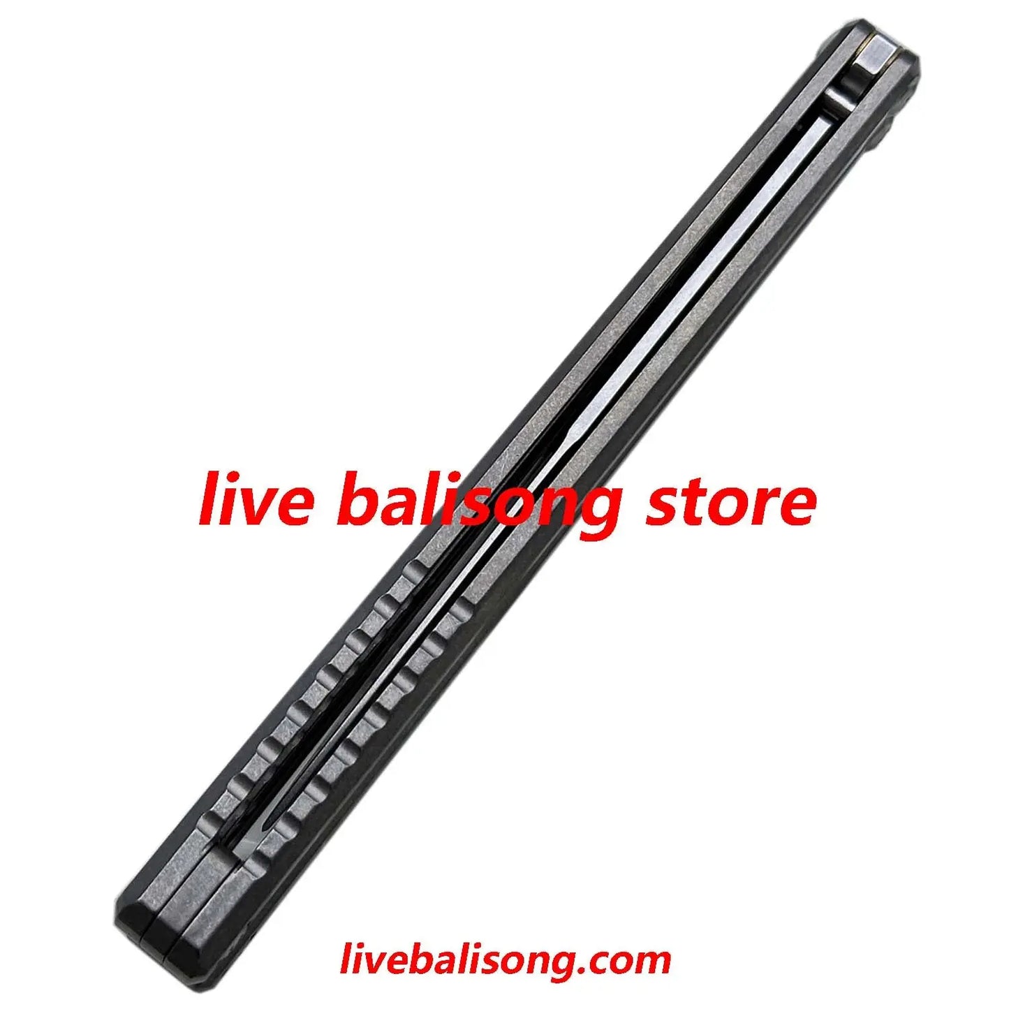 Di Gaboon Balisong Clone Titanium Sandwich Handle Texture Live Blade livebalisong