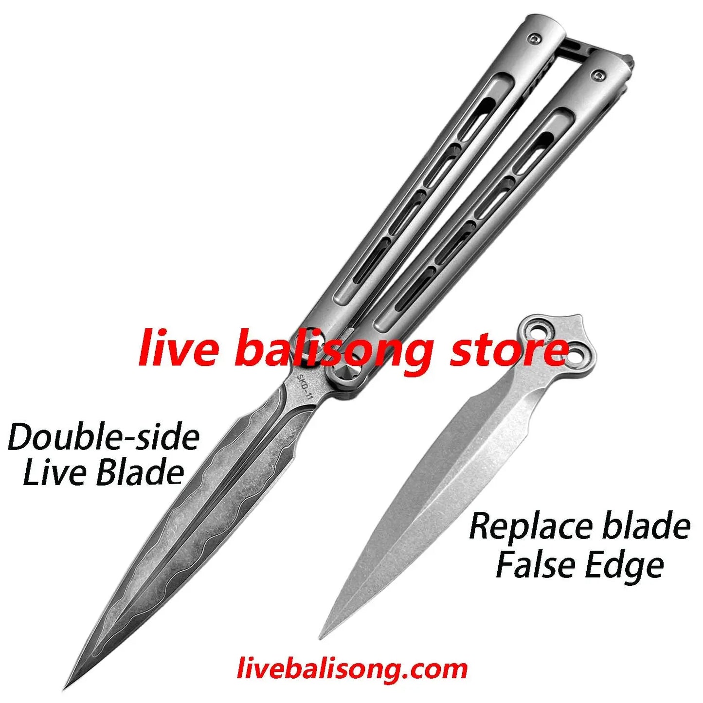Growl Balisong CK Integralis II Clone Titanium handle livebalisong