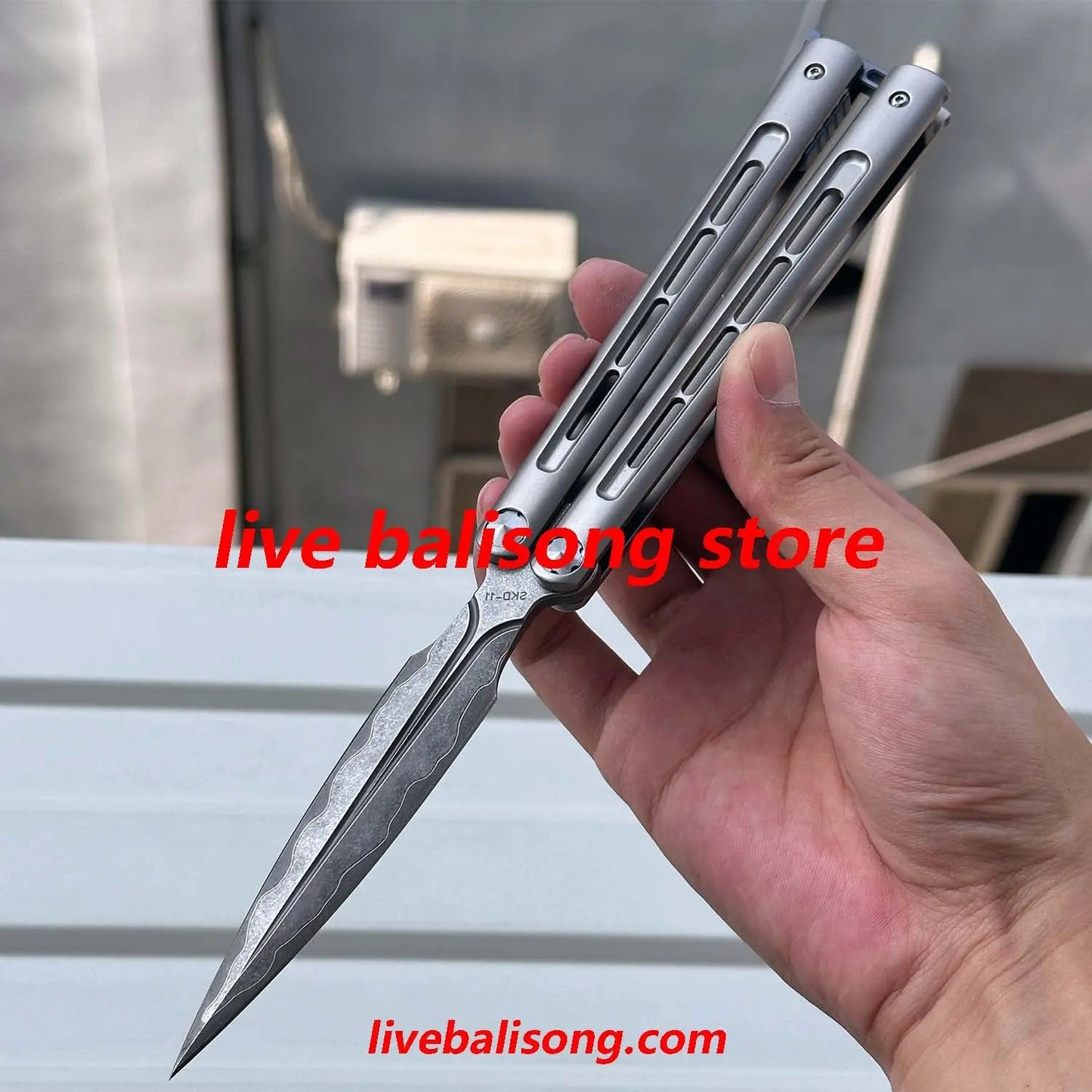 Growl Balisong CK Integralis II Clone Titanium handle livebalisong