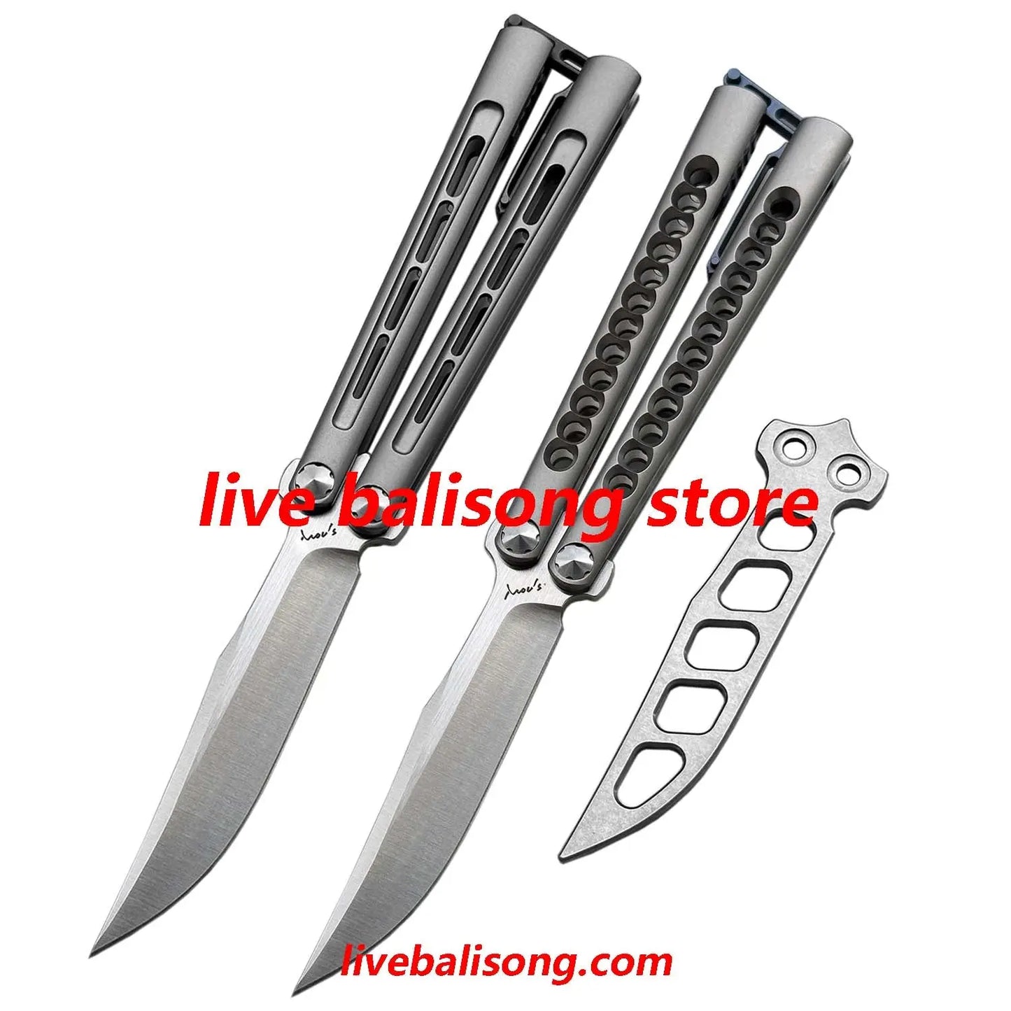 Growl Smallpox Mini Titanium Balisong Sandwich Handle livebalisong