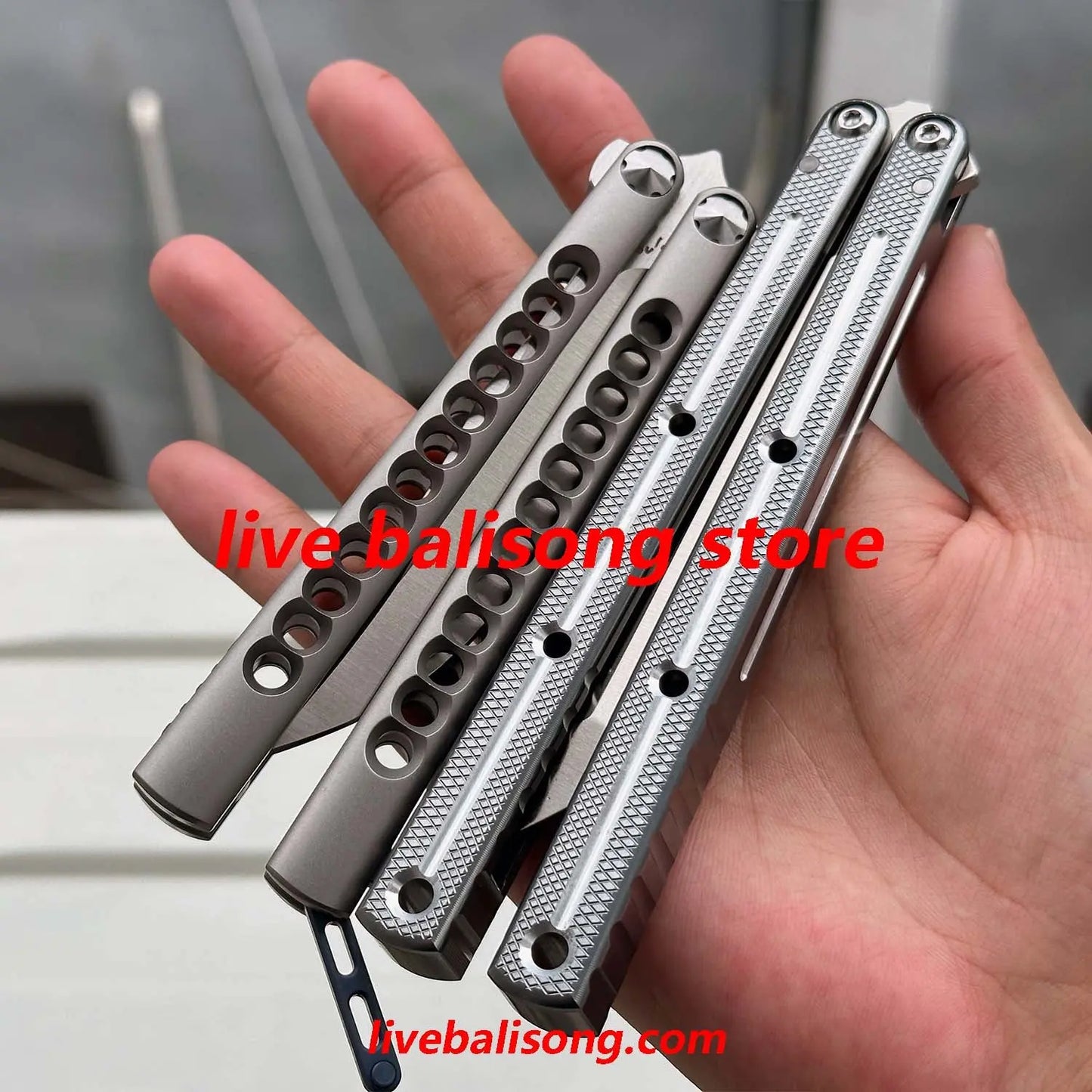 Growl Smallpox Mini Titanium Balisong Sandwich Handle livebalisong