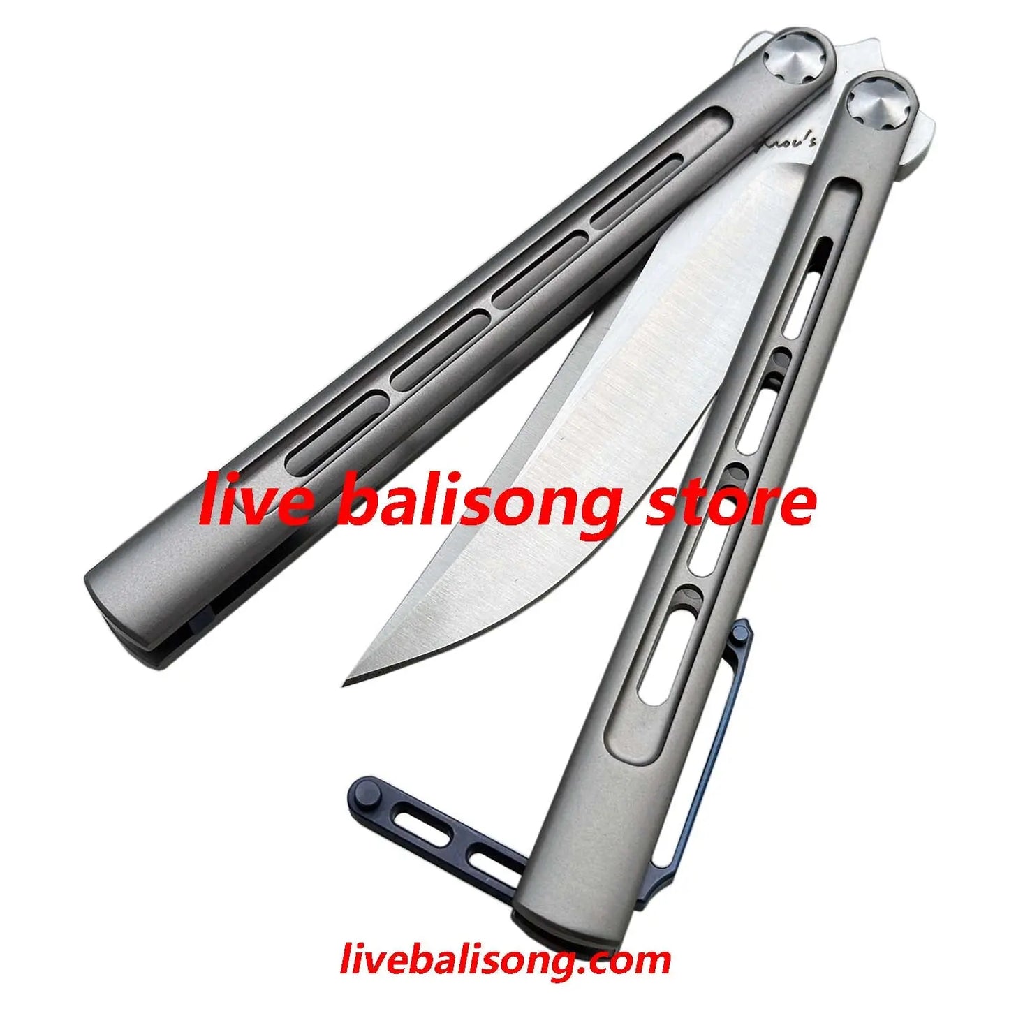 Growl Smallpox Mini Titanium Balisong Sandwich Handle livebalisong