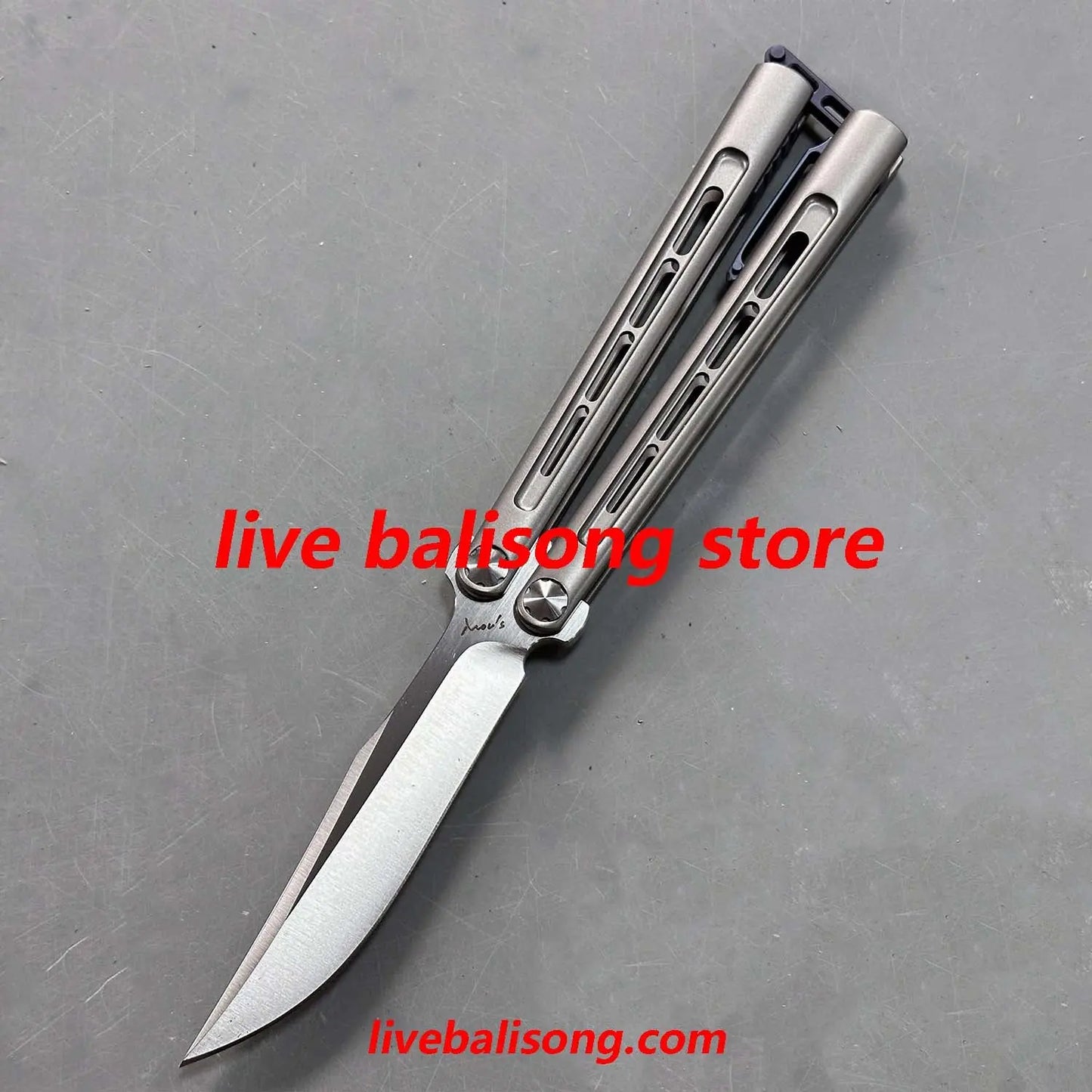 Growl Smallpox Mini Titanium Balisong Sandwich Handle livebalisong