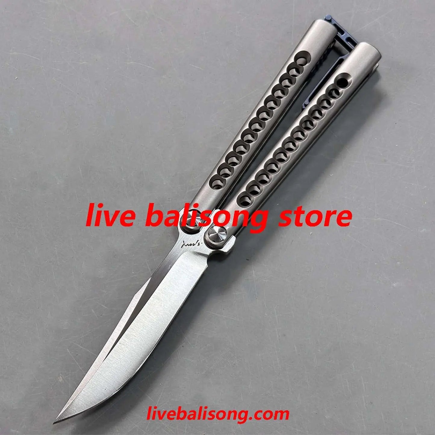 Growl Smallpox Mini Titanium Balisong Sandwich Handle livebalisong