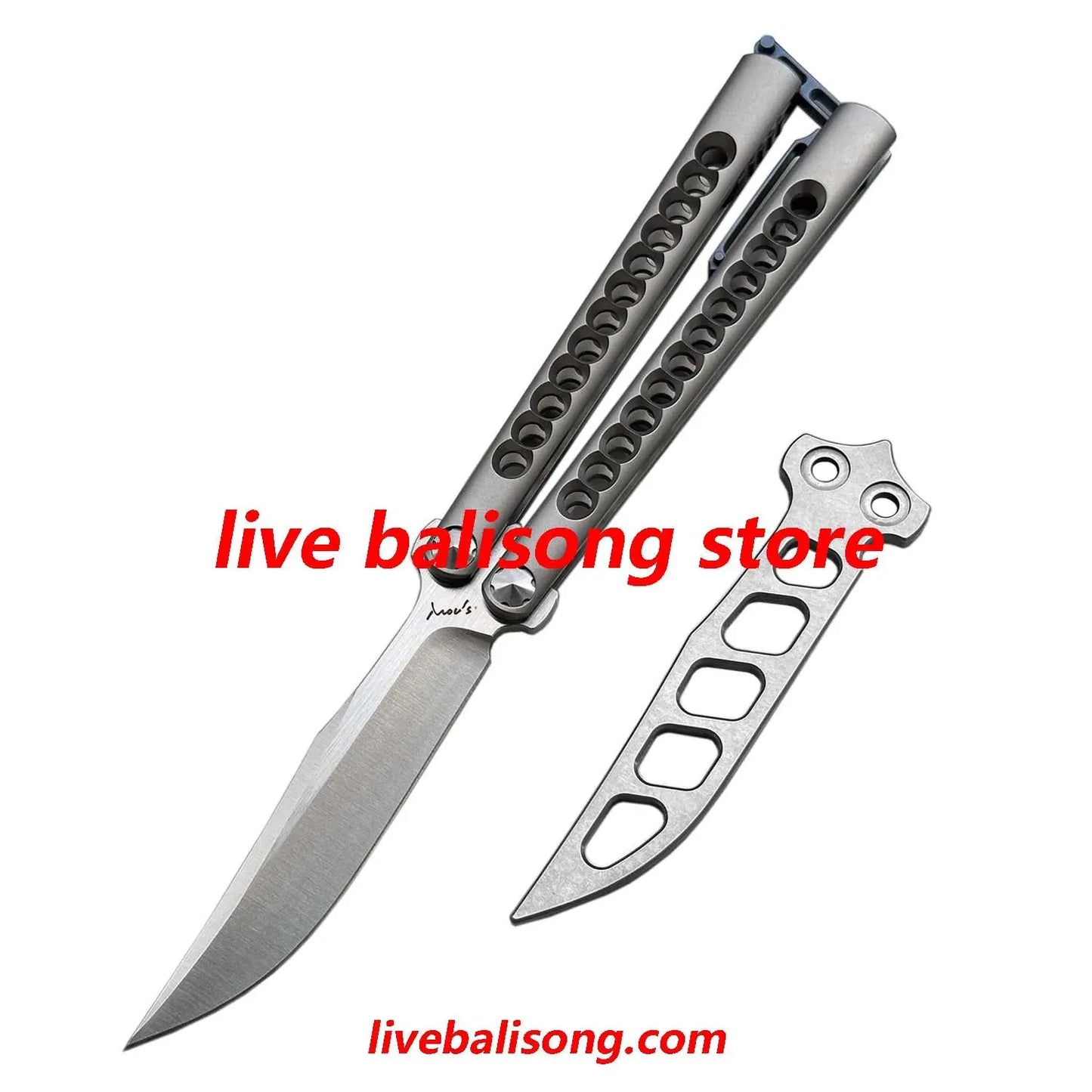 Growl Smallpox Mini Titanium Balisong Sandwich Handle livebalisong