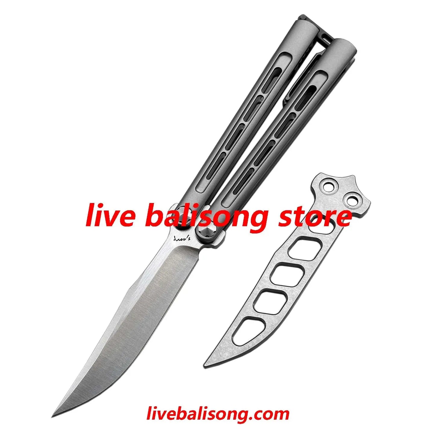 Growl Smallpox Mini Titanium Balisong Sandwich Handle livebalisong