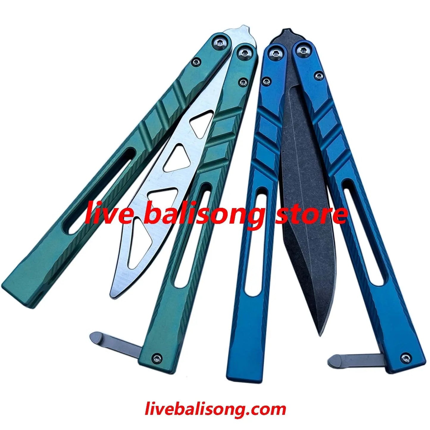 New Theone CHAB V2 Channel Alpha Beast Balisong Clone Titanium Handle livebalisong