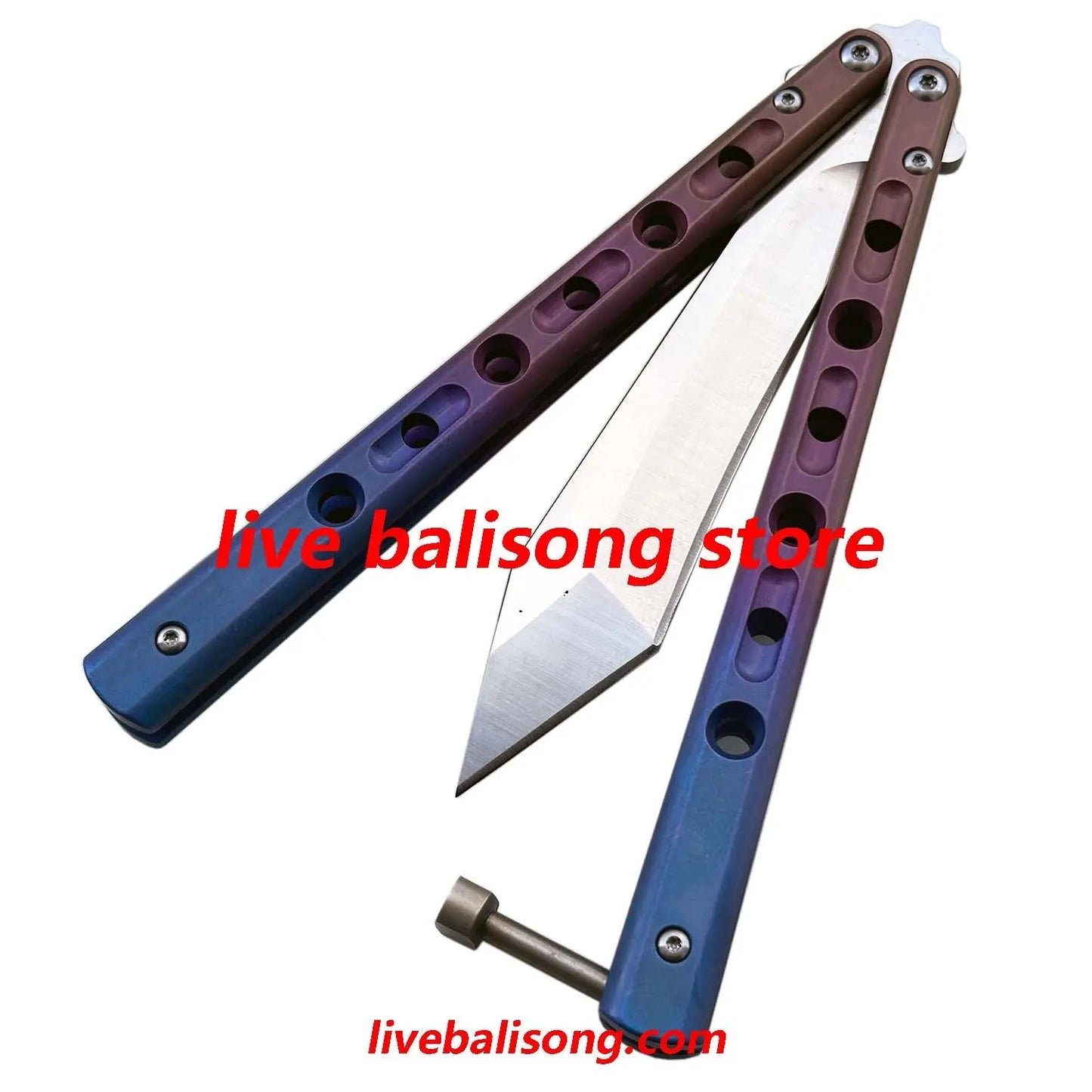 Theone Benchmade BM67 Balisong Clone Titanium Handle livebalisong