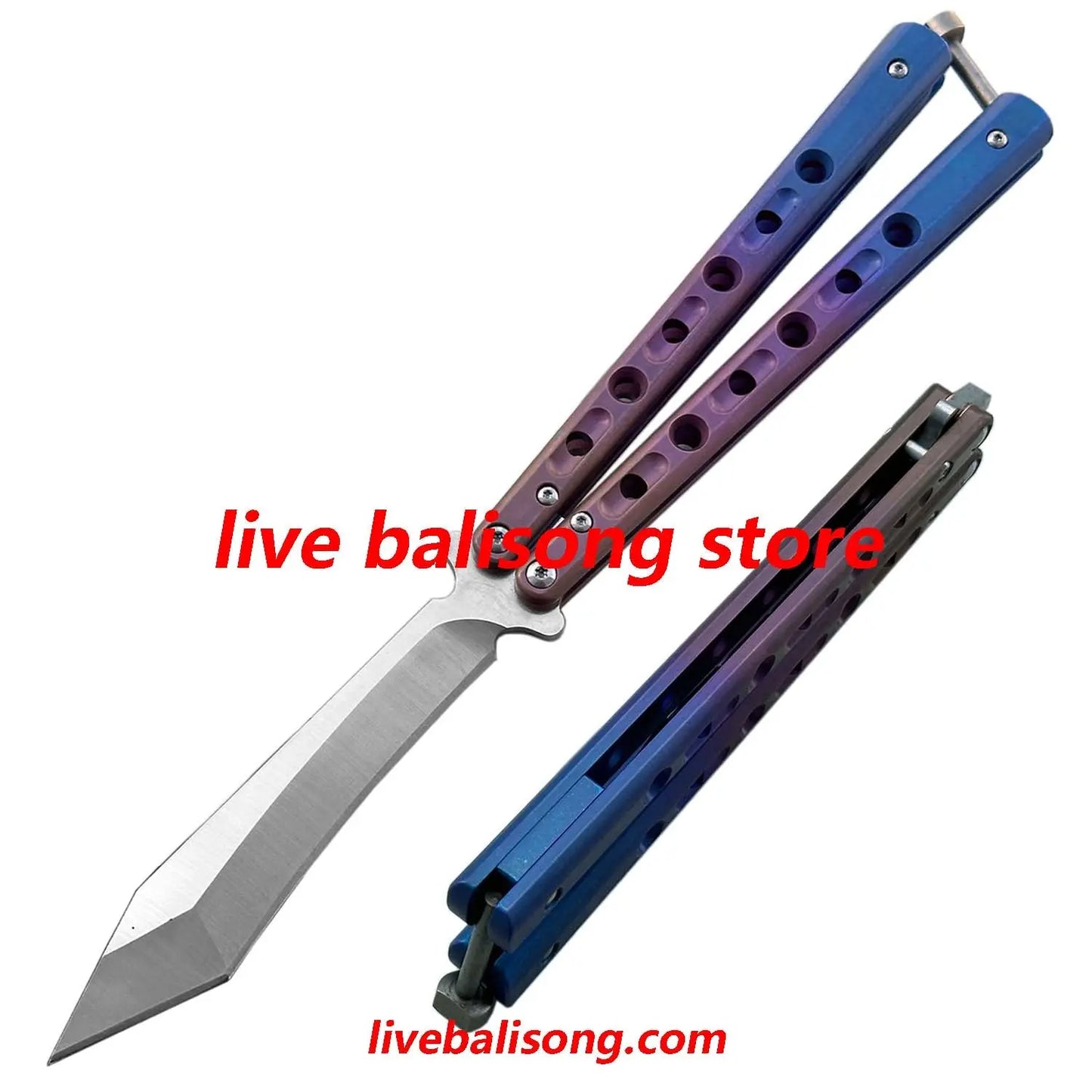 Theone Benchmade BM67 Balisong Clone Titanium Handle livebalisong