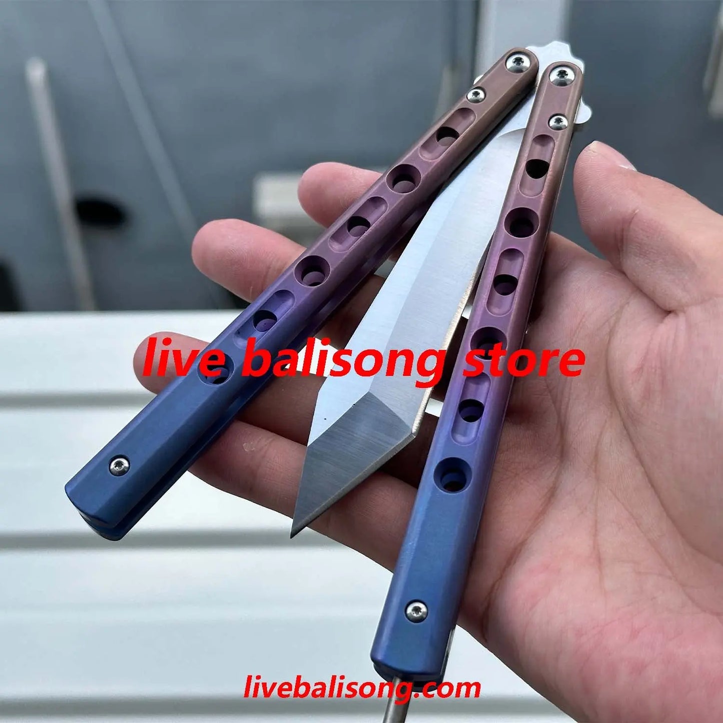 Theone Benchmade BM67 Balisong Clone Titanium Handle livebalisong