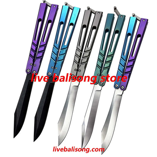 Theone CHAB Balisong Clone Channel Alpha Beast Titanium Handle livebalisong
