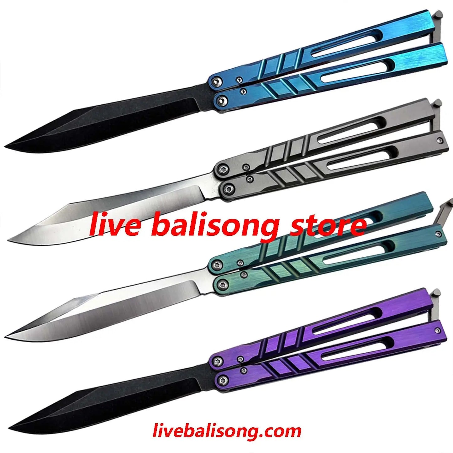 Theone CHAB Balisong Clone Channel Alpha Beast Titanium Handle livebalisong