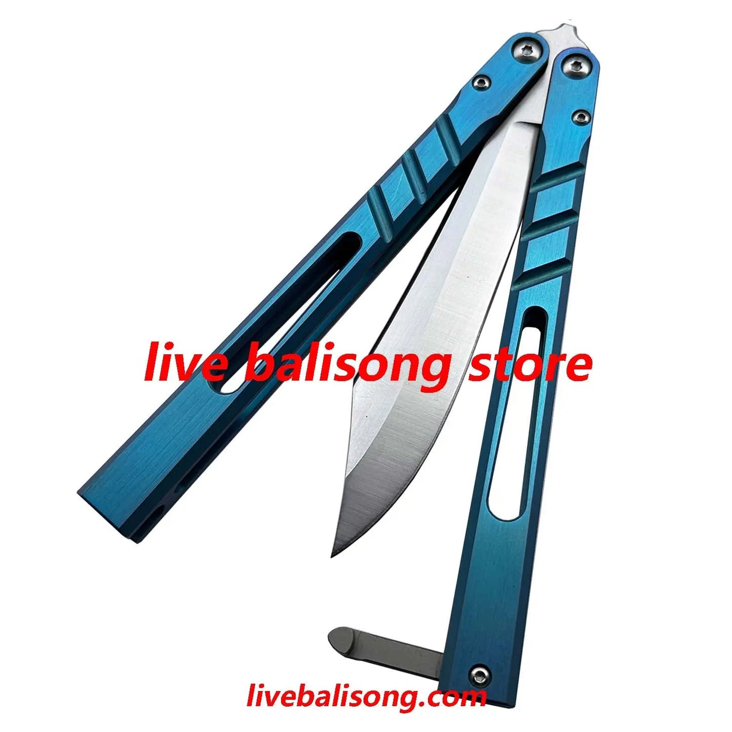 Theone CHAB Balisong Clone Channel Alpha Beast Titanium Handle livebalisong