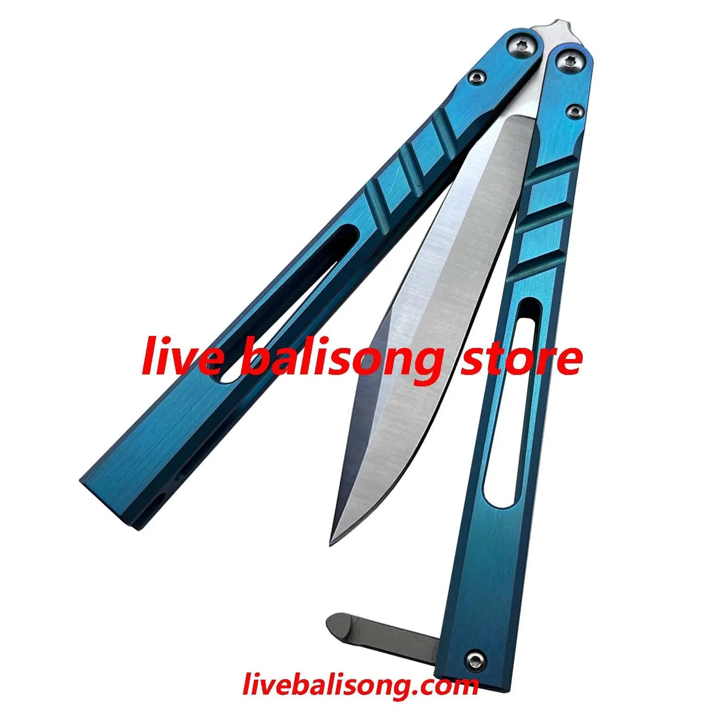 Theone CHAB Balisong Clone Channel Alpha Beast Titanium Handle livebalisong