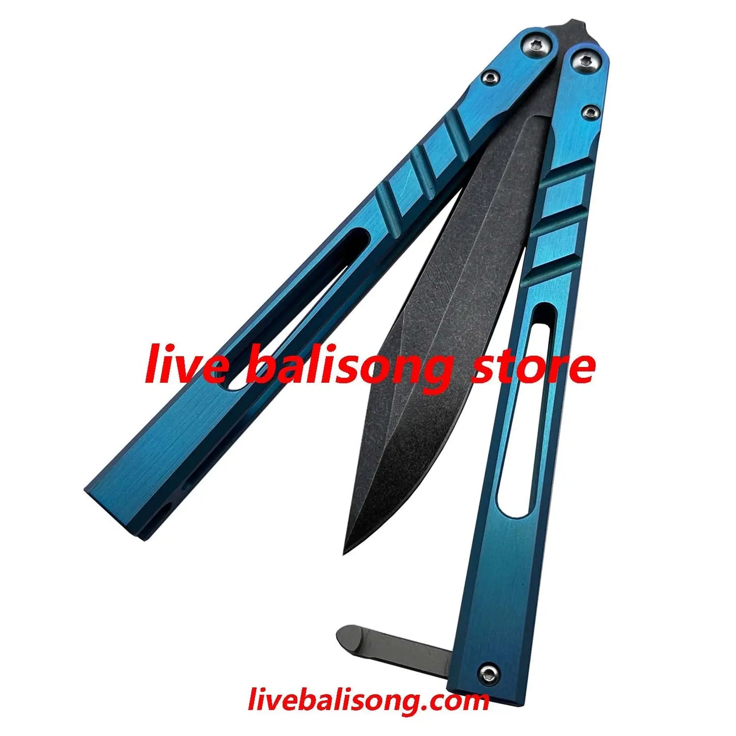 Theone CHAB Balisong Clone Channel Alpha Beast Titanium Handle livebalisong