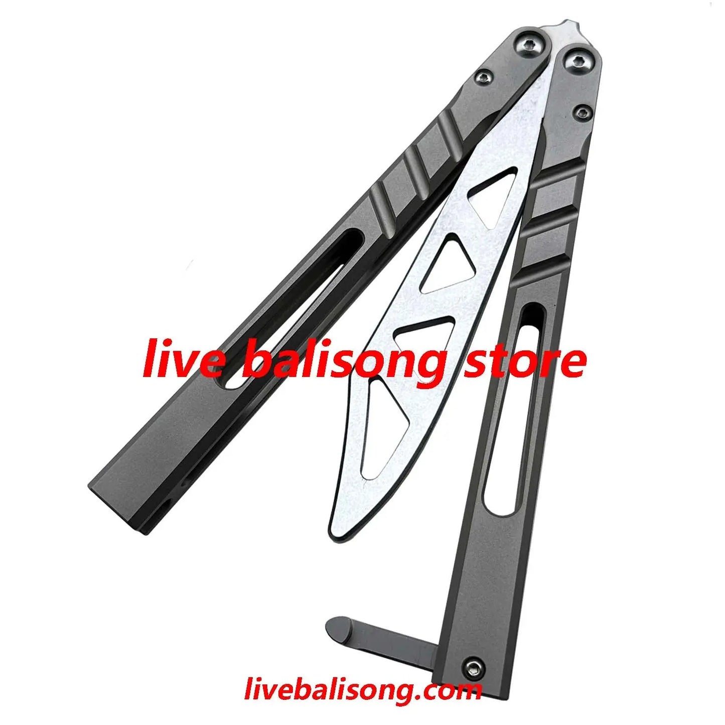 Theone CHAB Balisong Clone Channel Alpha Beast Titanium Handle livebalisong