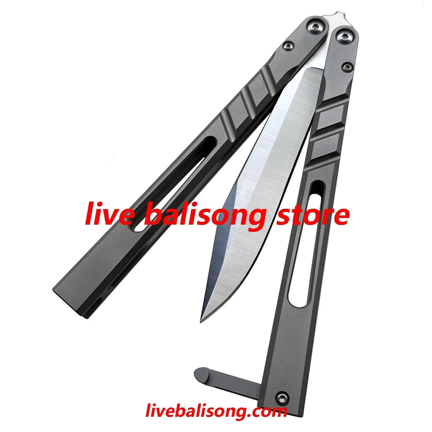 Theone CHAB Balisong Clone Channel Alpha Beast Titanium Handle livebalisong