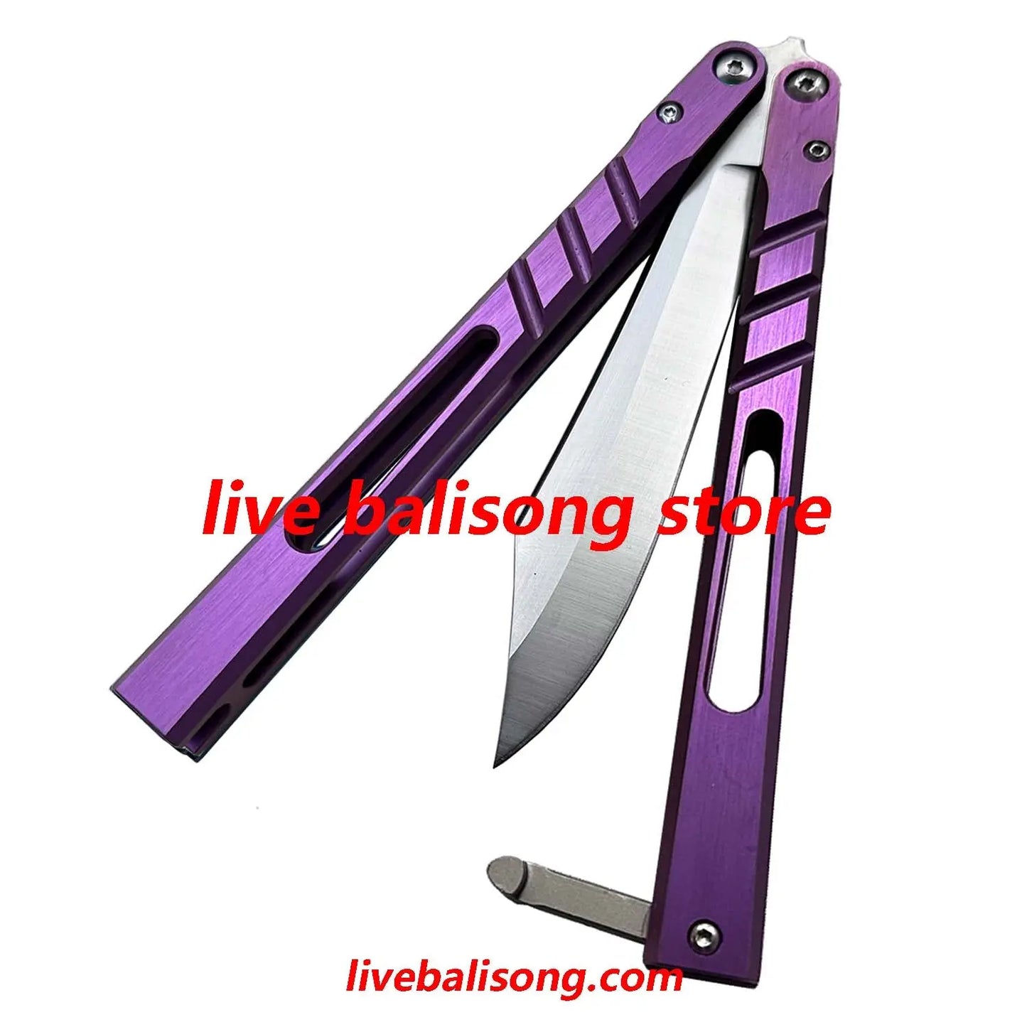 Theone CHAB Balisong Clone Channel Alpha Beast Titanium Handle livebalisong