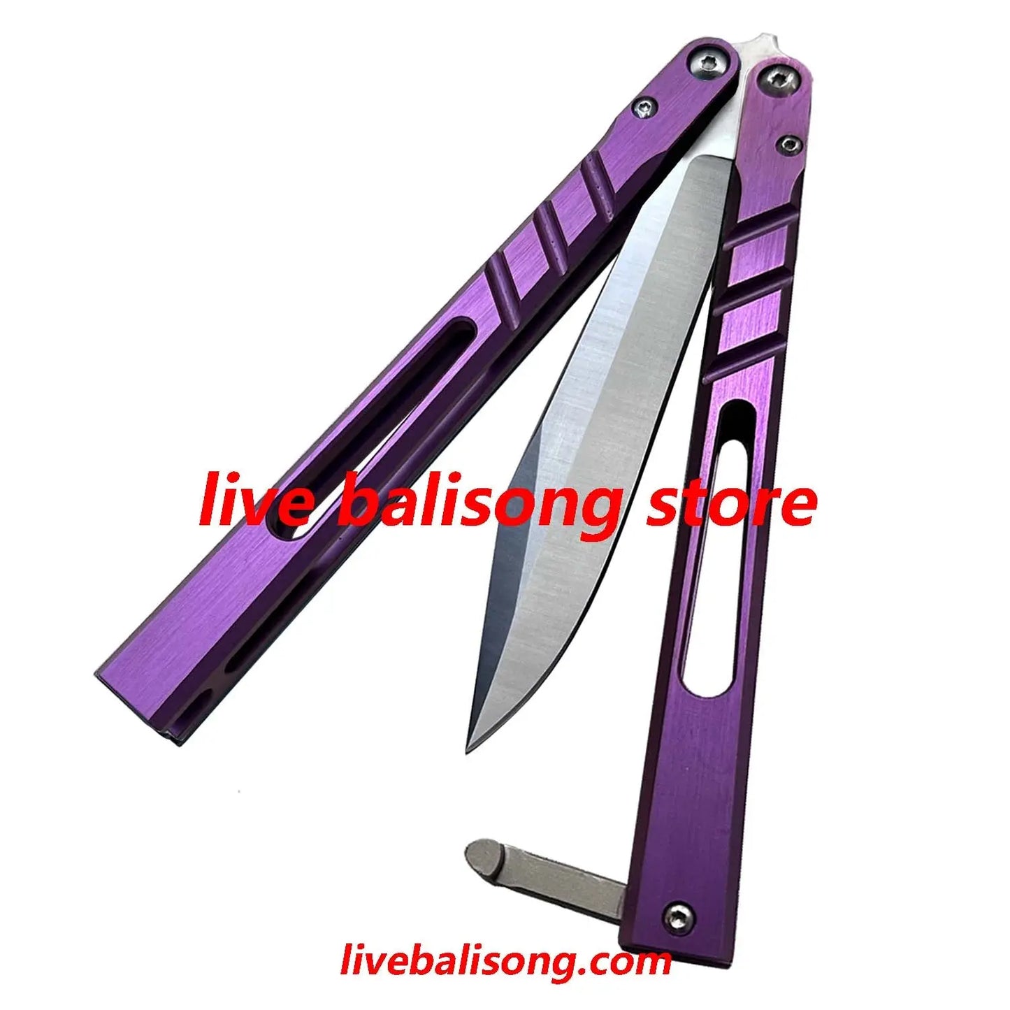 Theone CHAB Balisong Clone Channel Alpha Beast Titanium Handle livebalisong