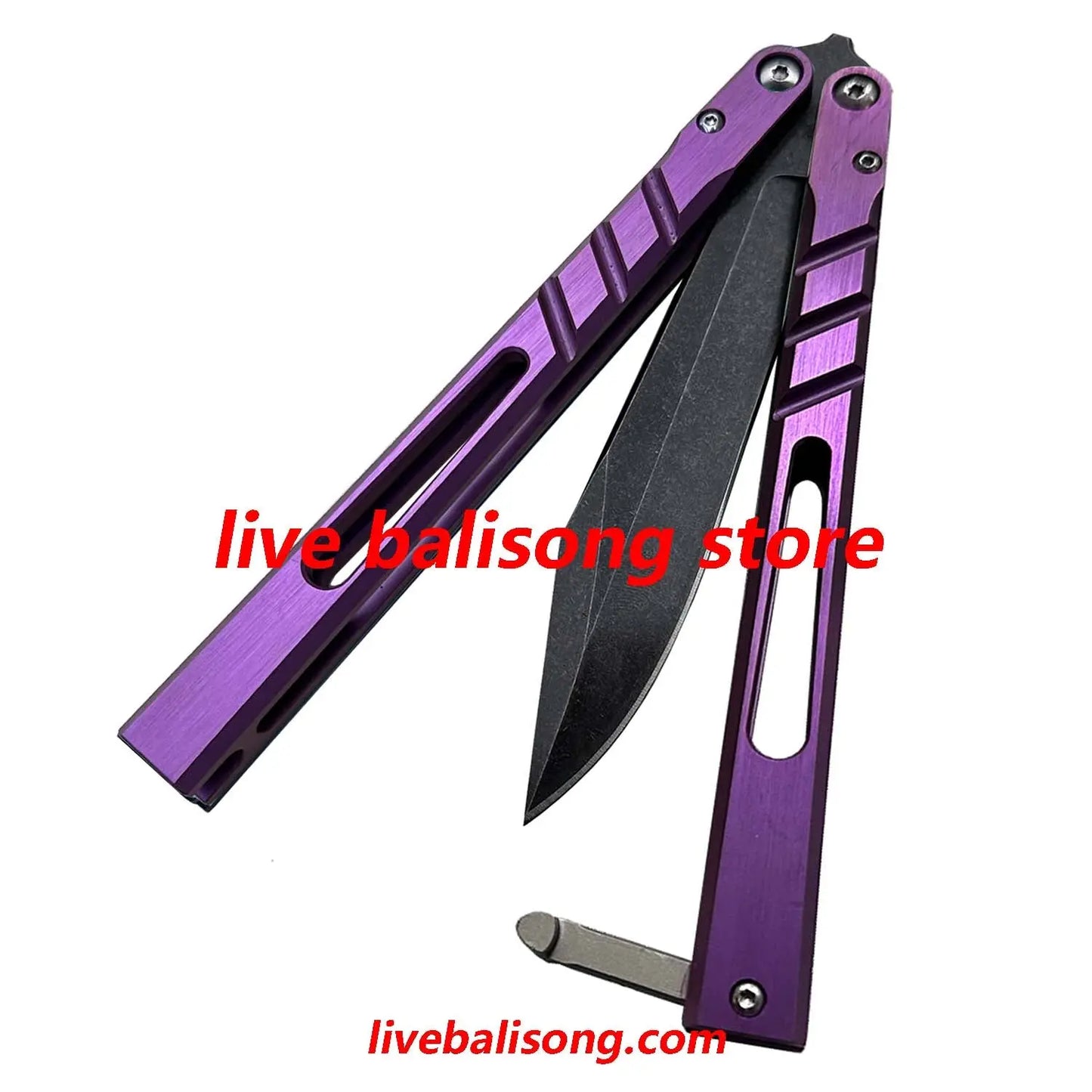 Theone CHAB Balisong Clone Channel Alpha Beast Titanium Handle livebalisong