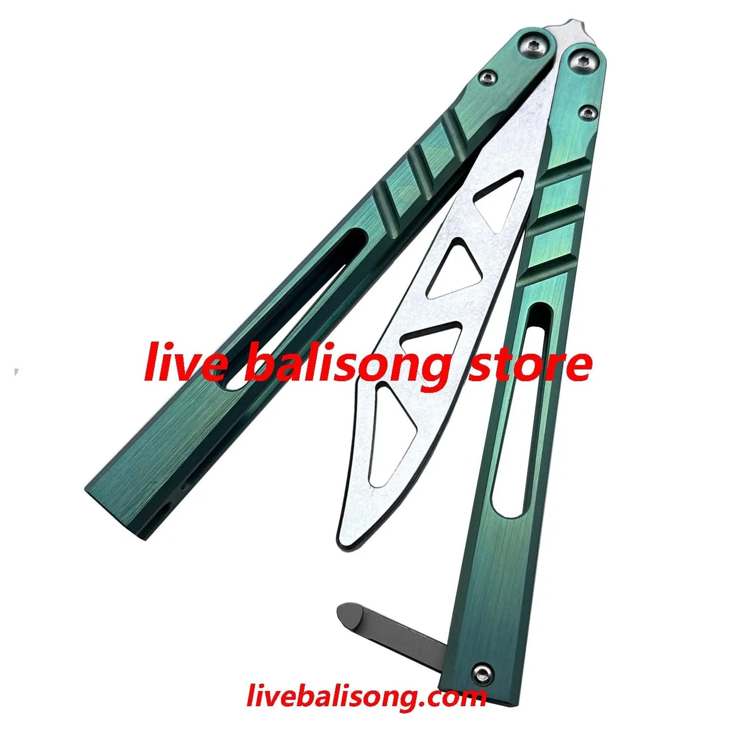 Theone CHAB Balisong Clone Channel Alpha Beast Titanium Handle livebalisong