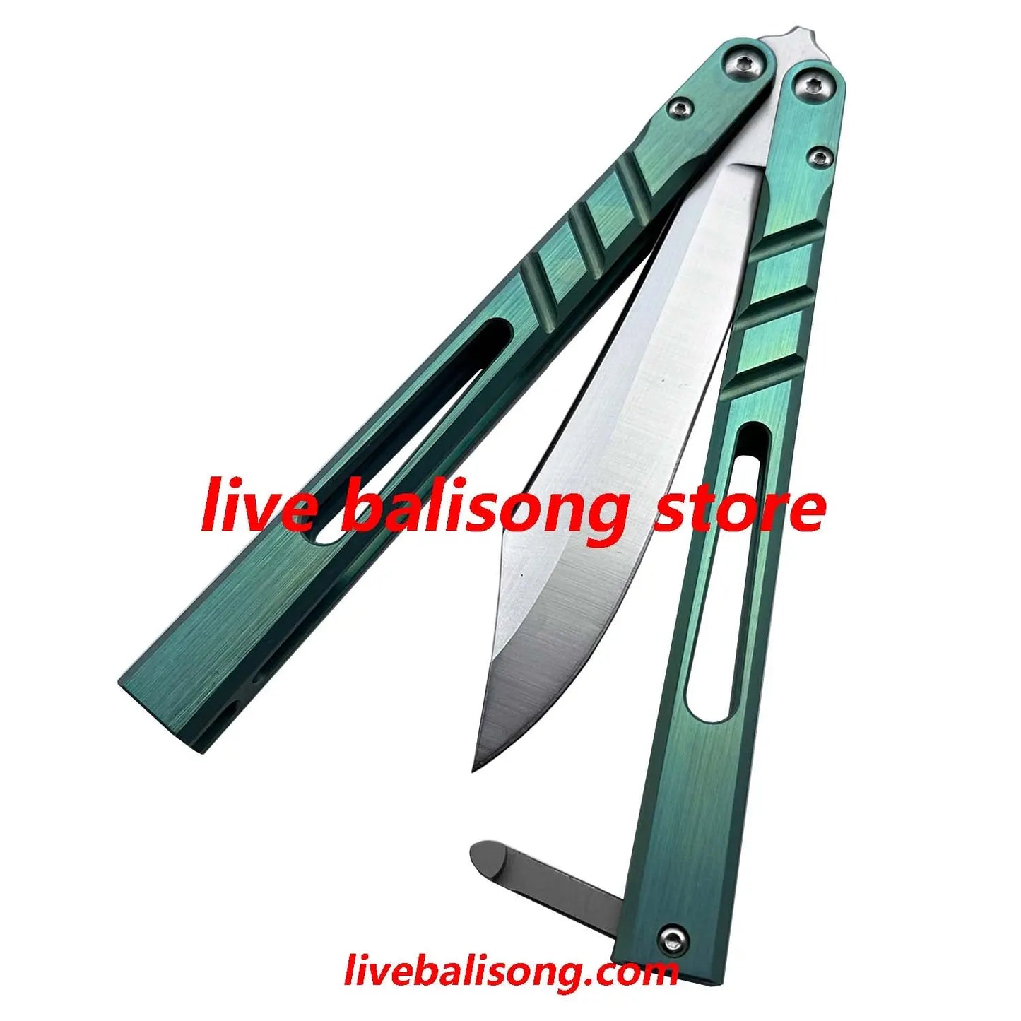 Theone CHAB Balisong Clone Channel Alpha Beast Titanium Handle livebalisong