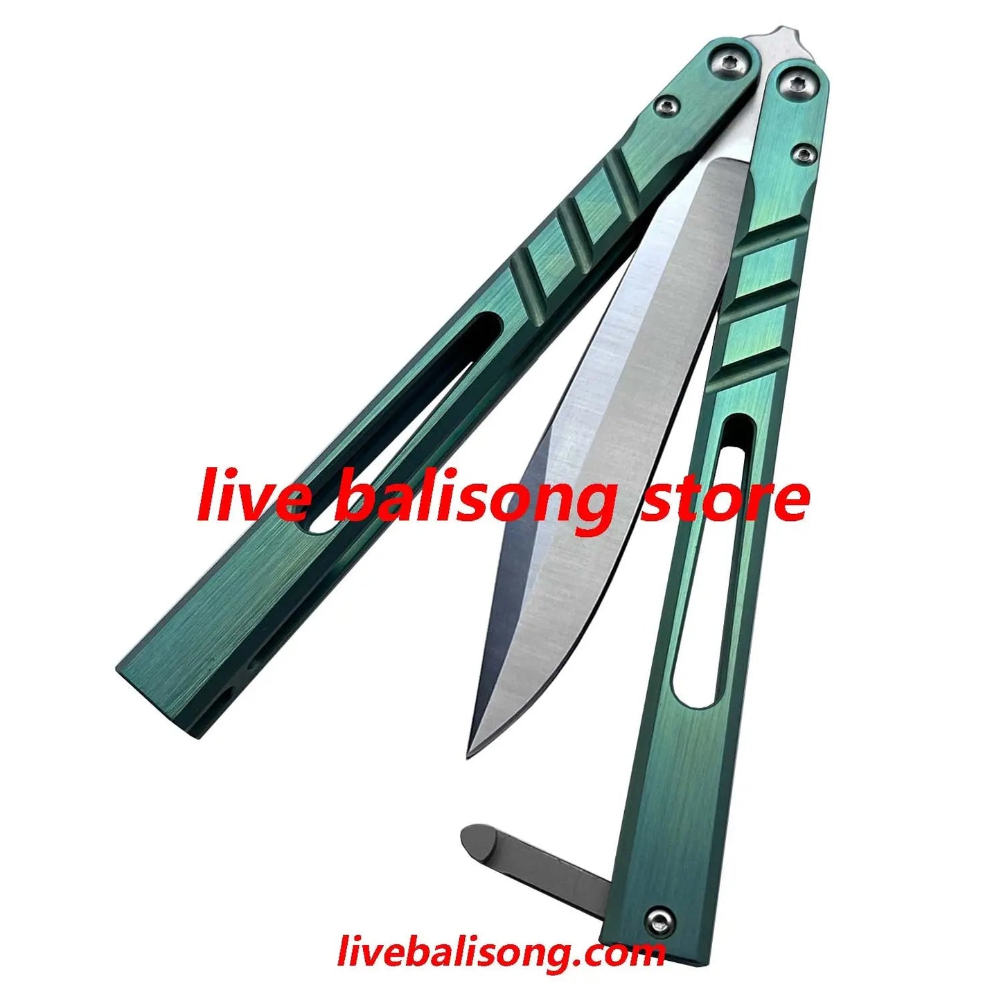 Theone CHAB Balisong Clone Channel Alpha Beast Titanium Handle livebalisong