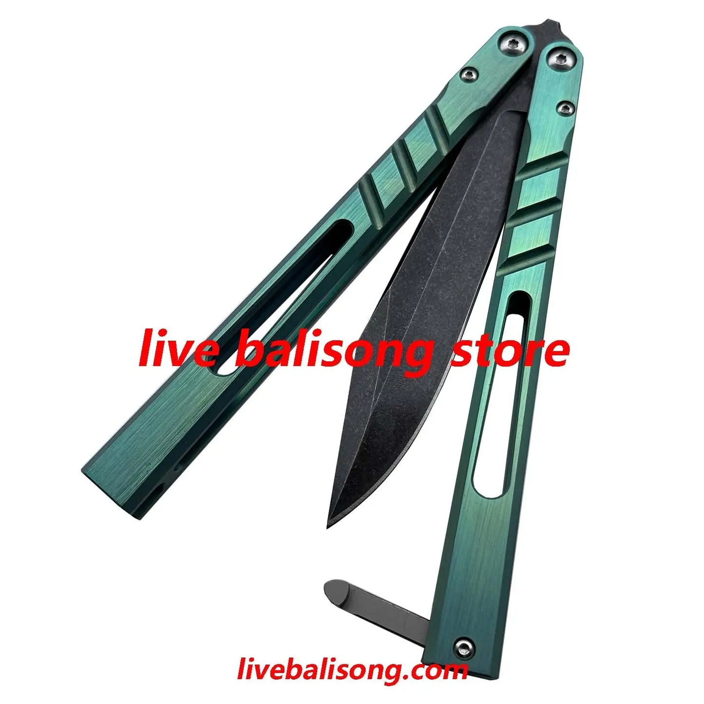 Theone CHAB Balisong Clone Channel Alpha Beast Titanium Handle livebalisong