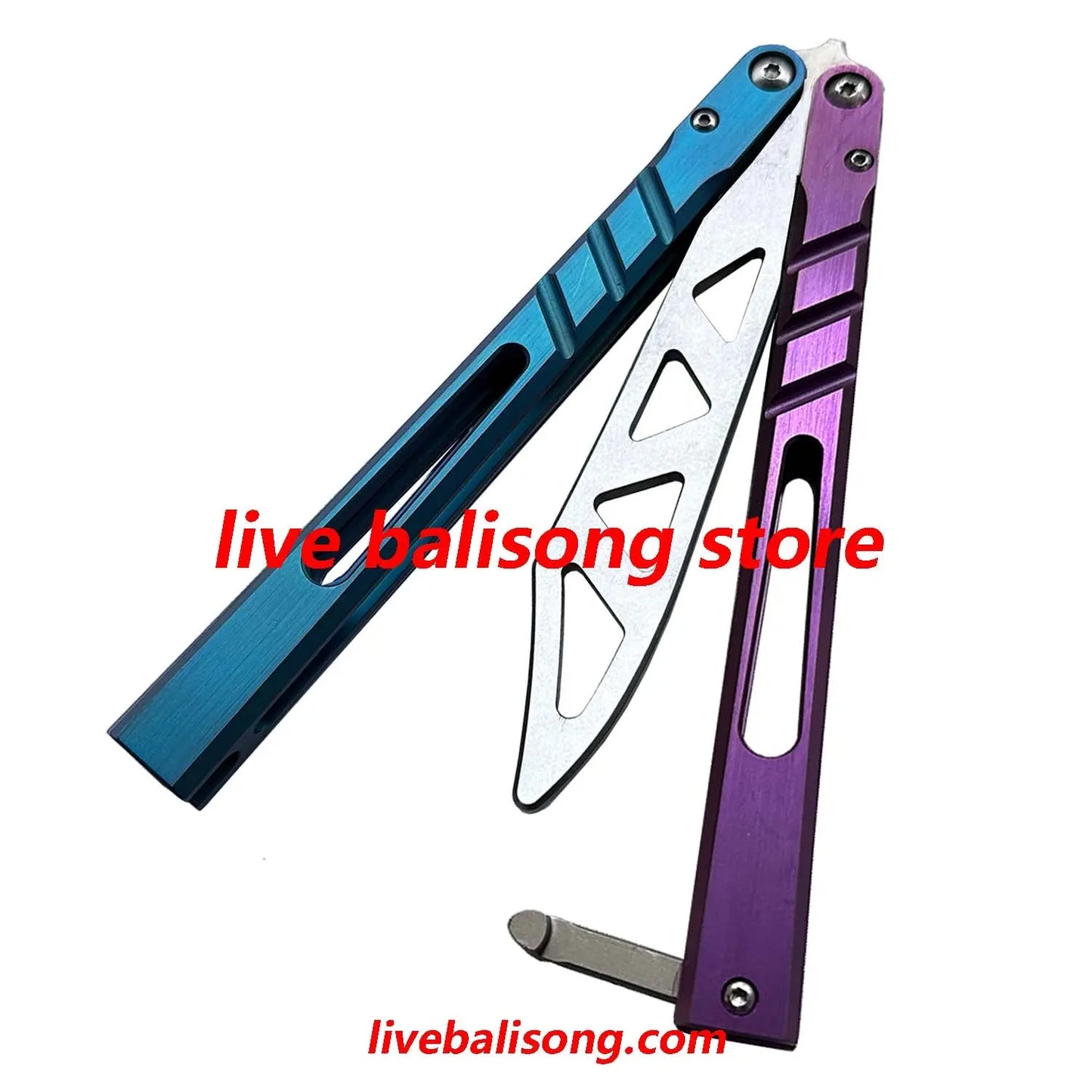 Theone CHAB Balisong Clone Channel Alpha Beast Titanium Handle livebalisong