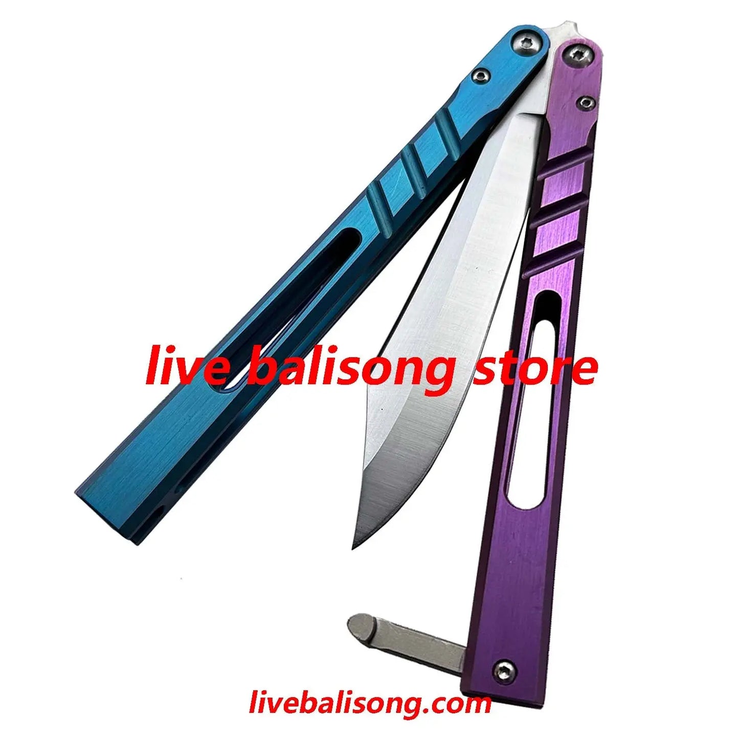 Theone CHAB Balisong Clone Channel Alpha Beast Titanium Handle livebalisong