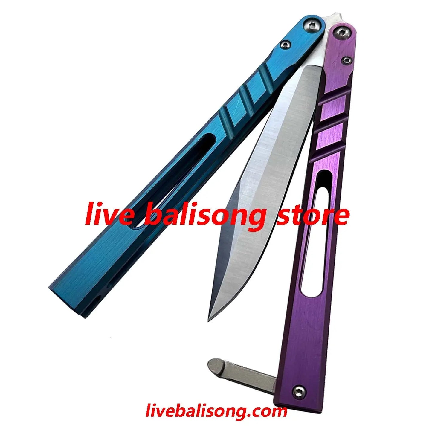 Theone CHAB Balisong Clone Channel Alpha Beast Titanium Handle livebalisong