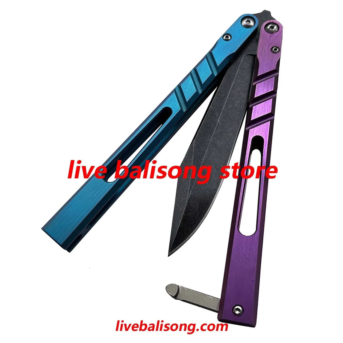 Theone CHAB Balisong Clone Channel Alpha Beast Titanium Handle livebalisong