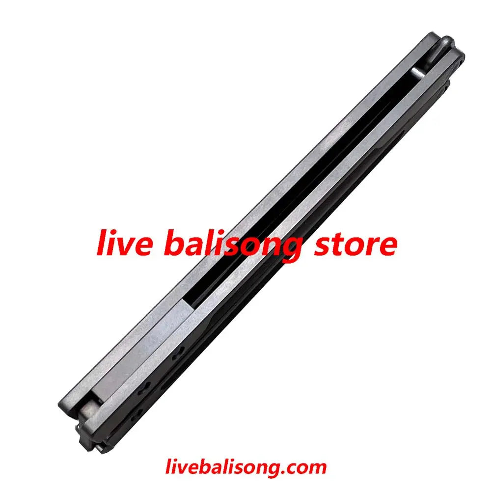 Theone EX10 Balisong Clone Carbon Fiber Patch+Titanium Handle Damascus Blade livebalisong