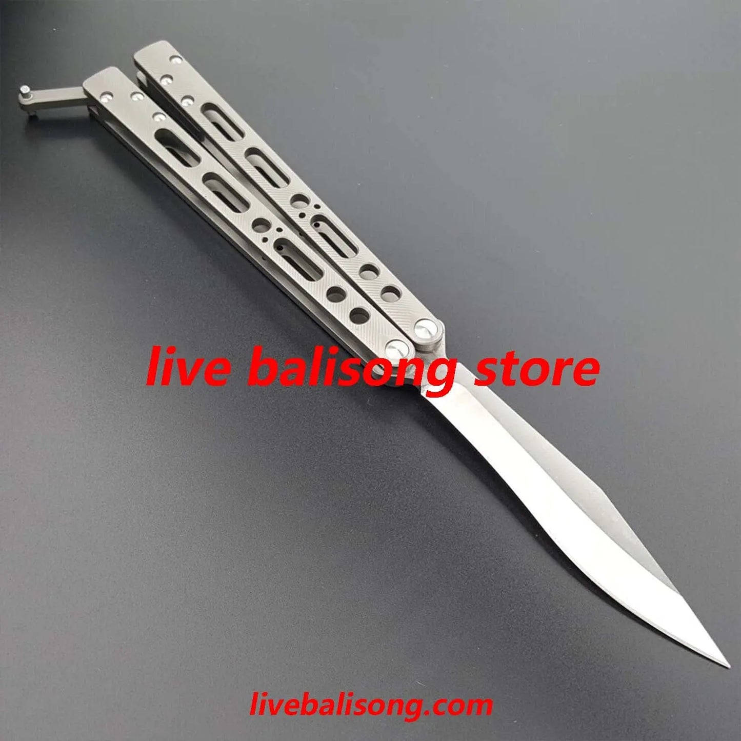 Theone EX10 Balisong Clone Titanium Sandwich Handle livebalisong