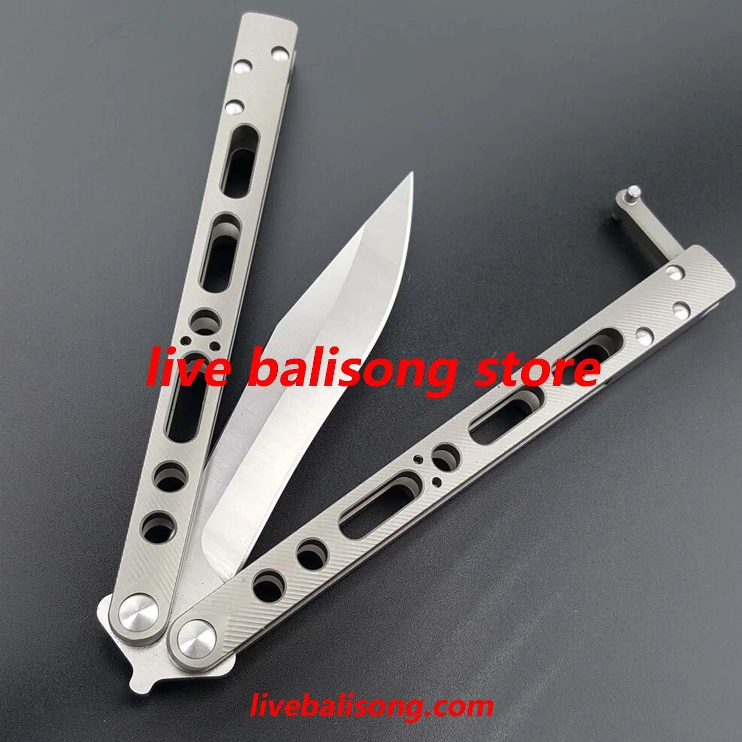 Theone EX10 Balisong Clone Titanium Sandwich Handle livebalisong