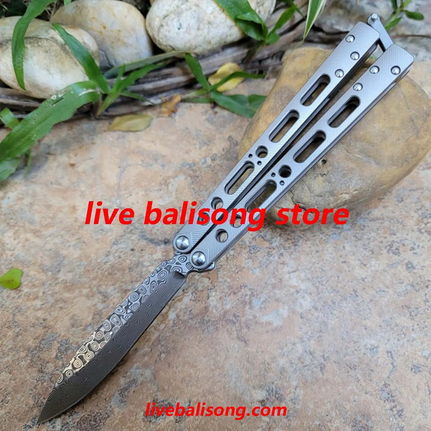 Theone EX10 Balisong Clone Titanium Sandwich Handle livebalisong