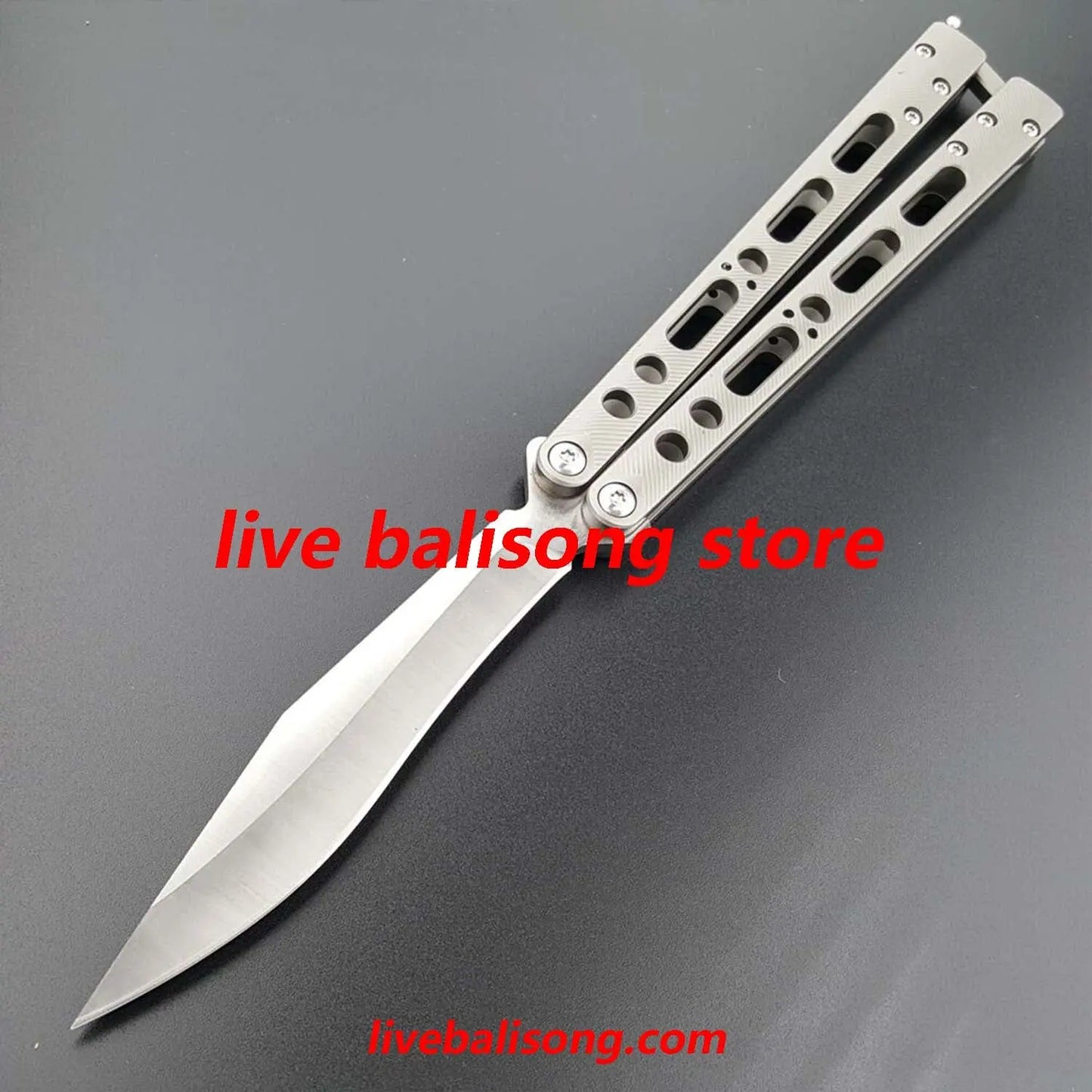Theone EX10 Balisong Clone Titanium Sandwich Handle livebalisong