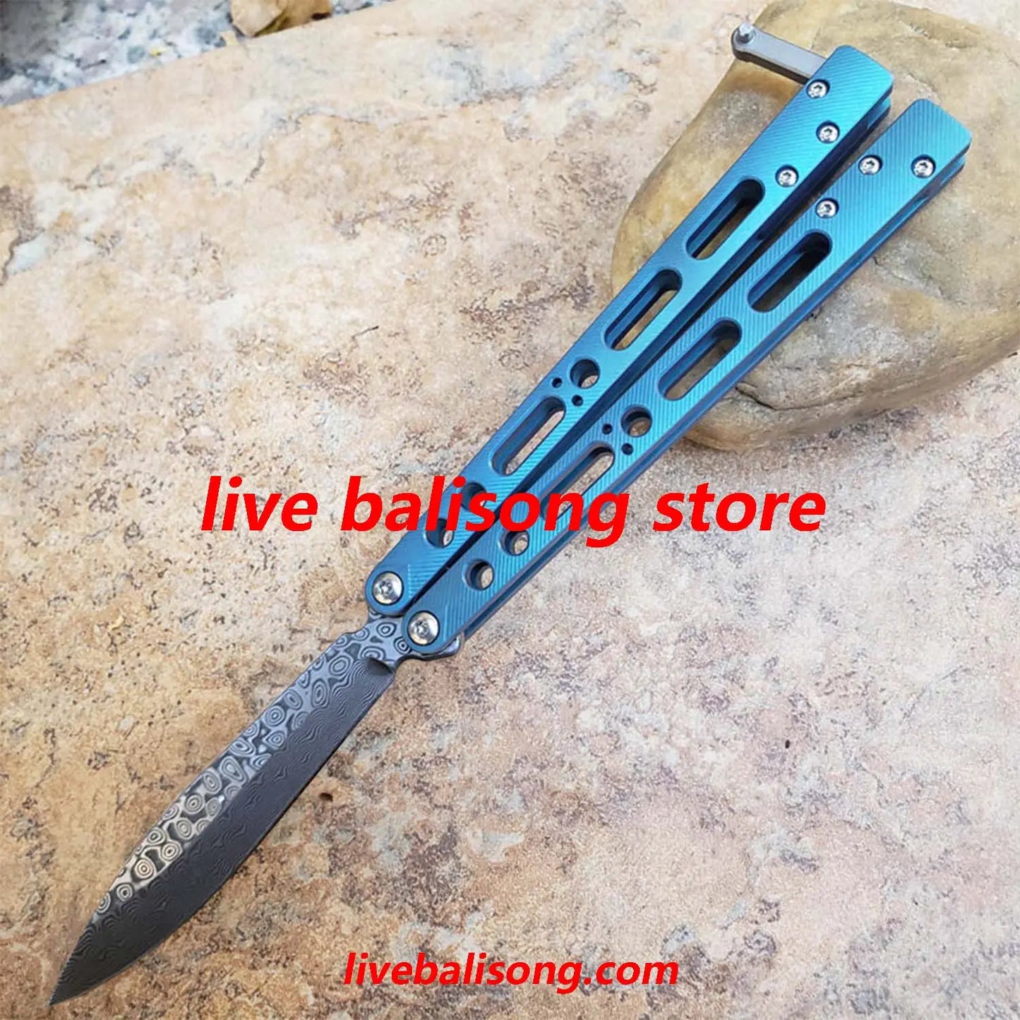 Theone EX10 Balisong Clone Titanium Sandwich Handle livebalisong