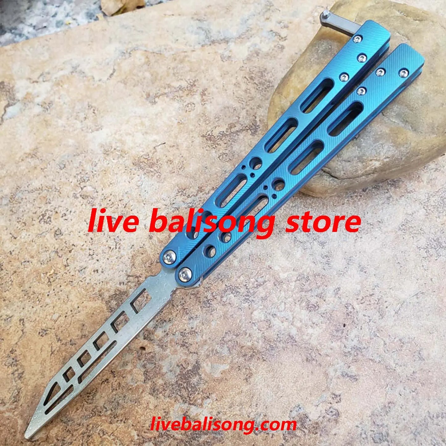 Theone EX10 Balisong Clone Titanium Sandwich Handle livebalisong