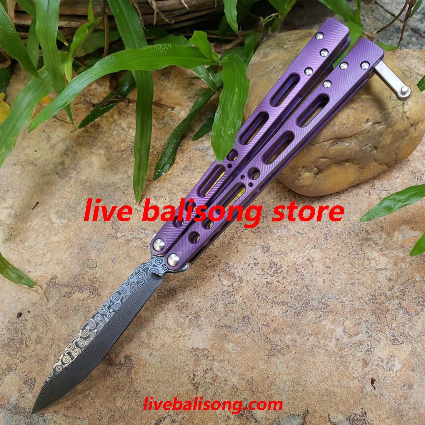 Theone EX10 Balisong Clone Titanium Sandwich Handle livebalisong