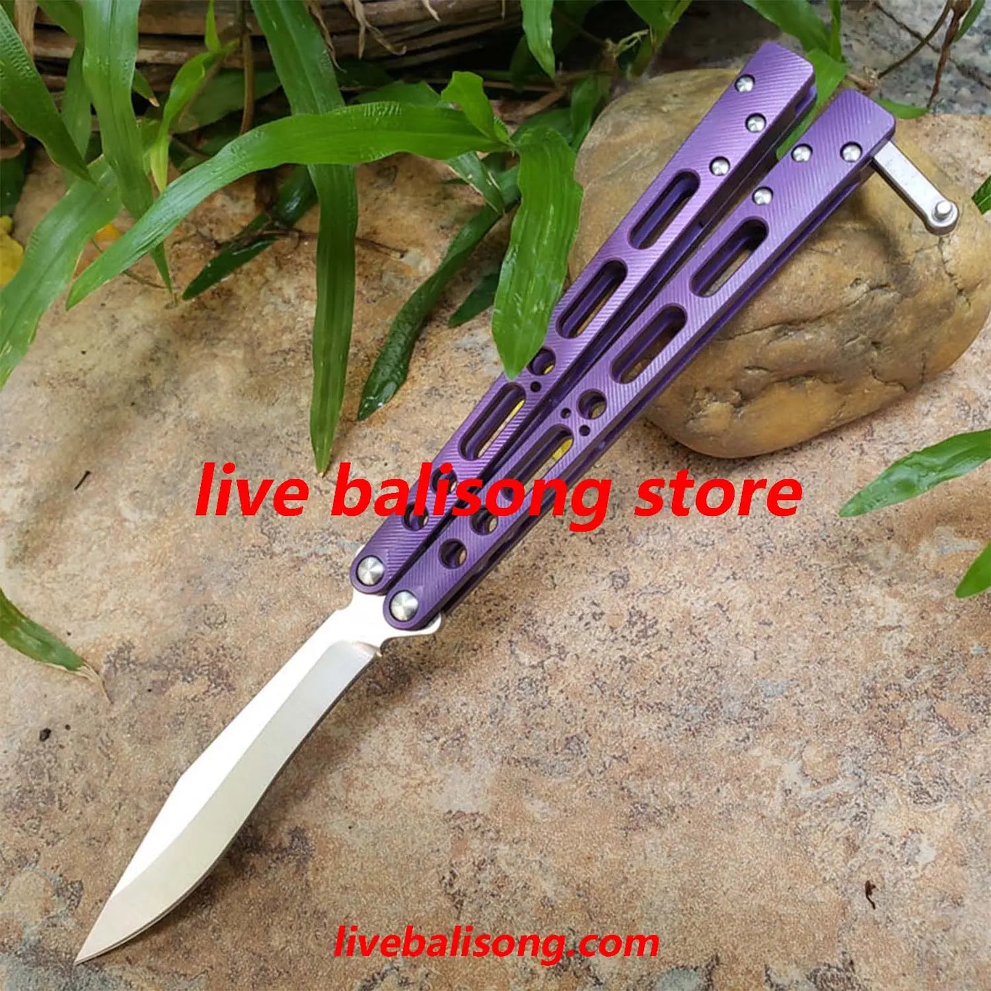Theone EX10 Balisong Clone Titanium Sandwich Handle livebalisong