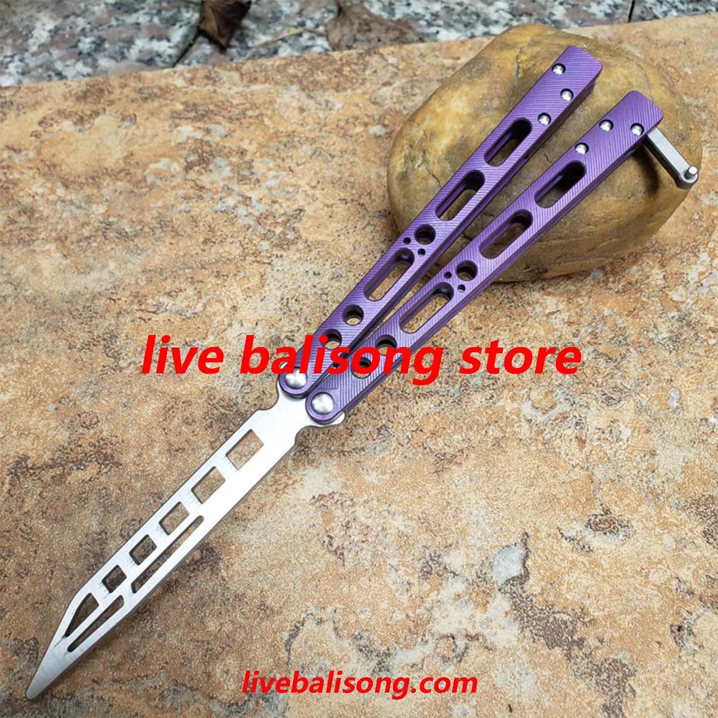 Theone EX10 Balisong Clone Titanium Sandwich Handle livebalisong